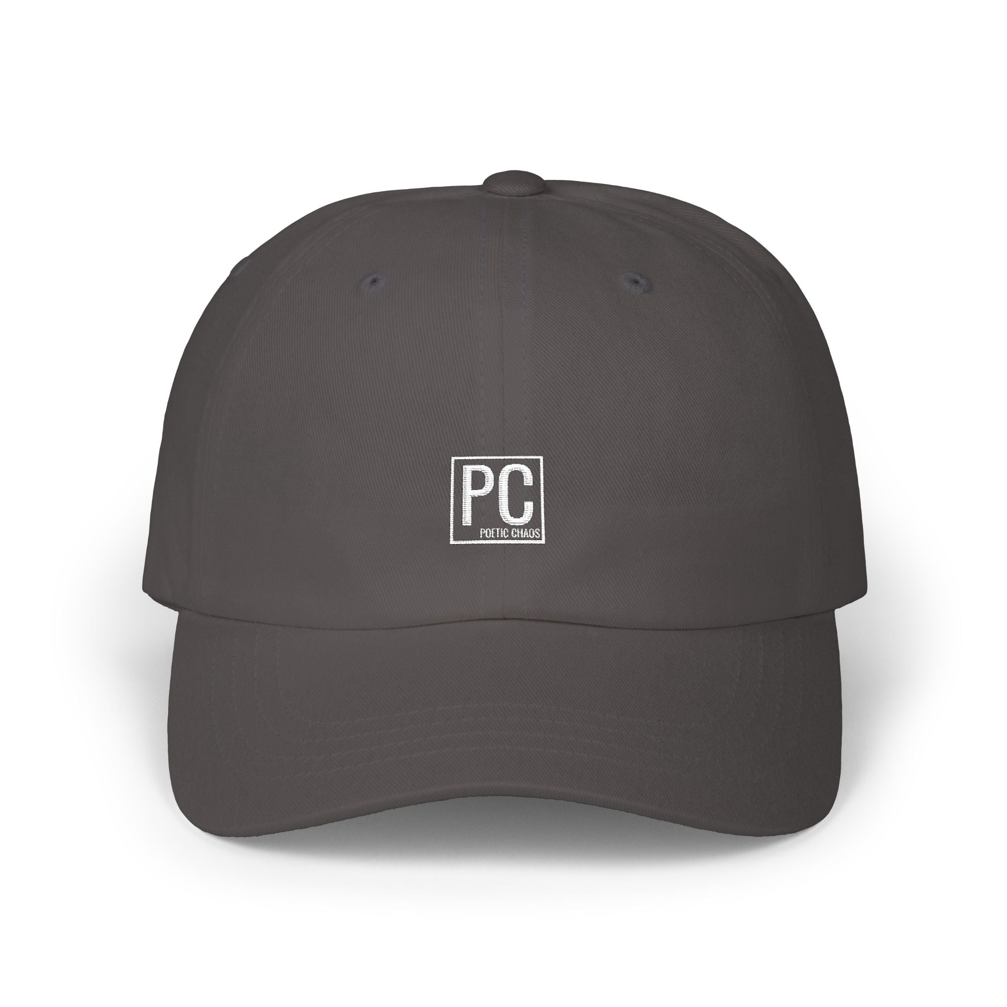Poetic Chaos white label logo Dad Cap — Minimal Classic Embroidered Hat