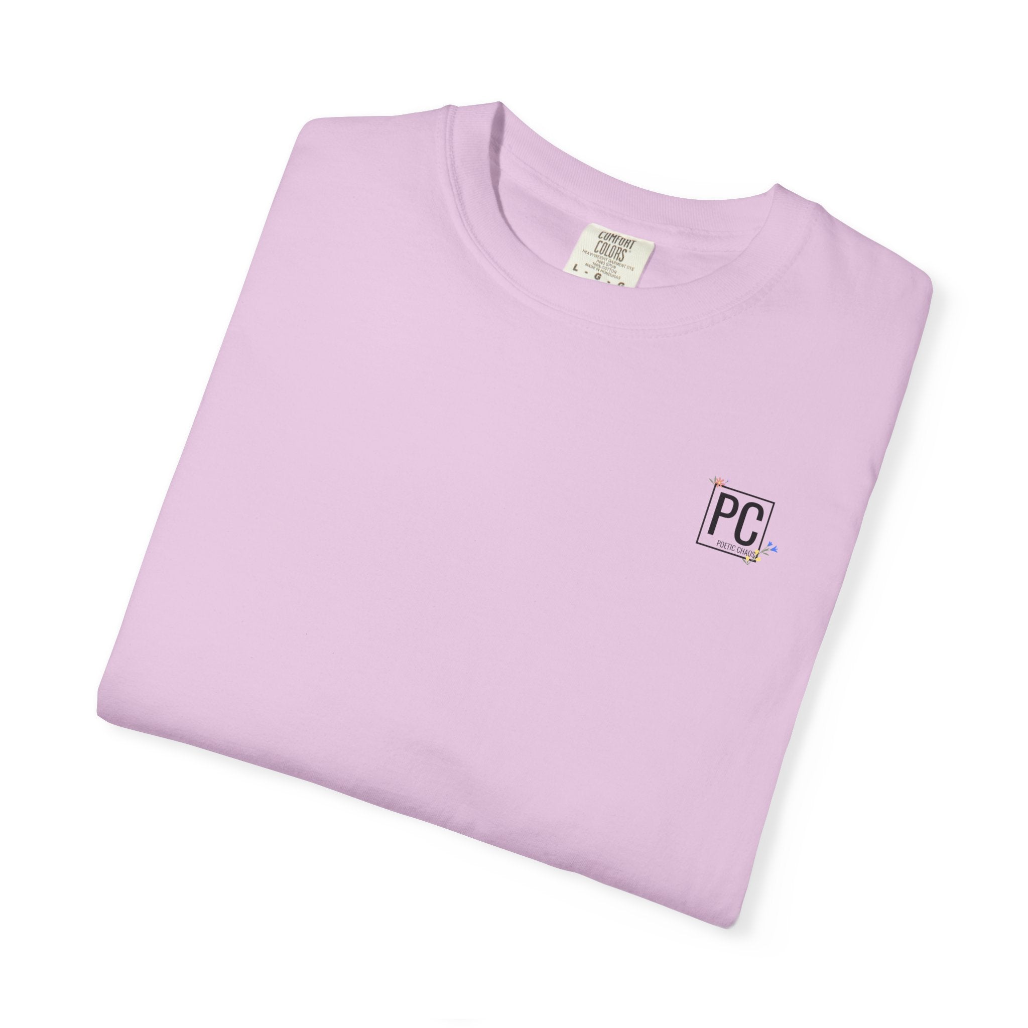 Poetic Chaos Logo T-Shirt — floral design