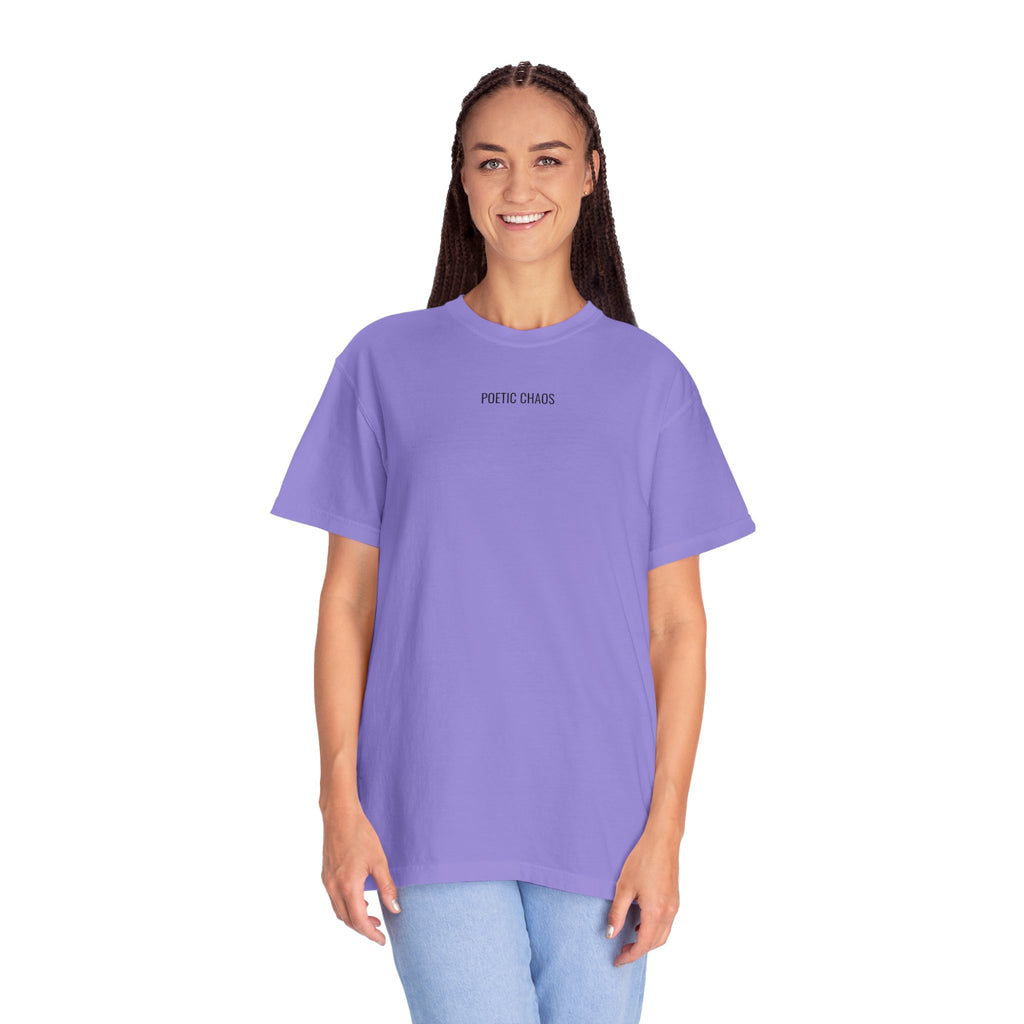 Poetic Chaos T-Shirt — Minimal Text Graphic Tee ("Poetic Chaos")