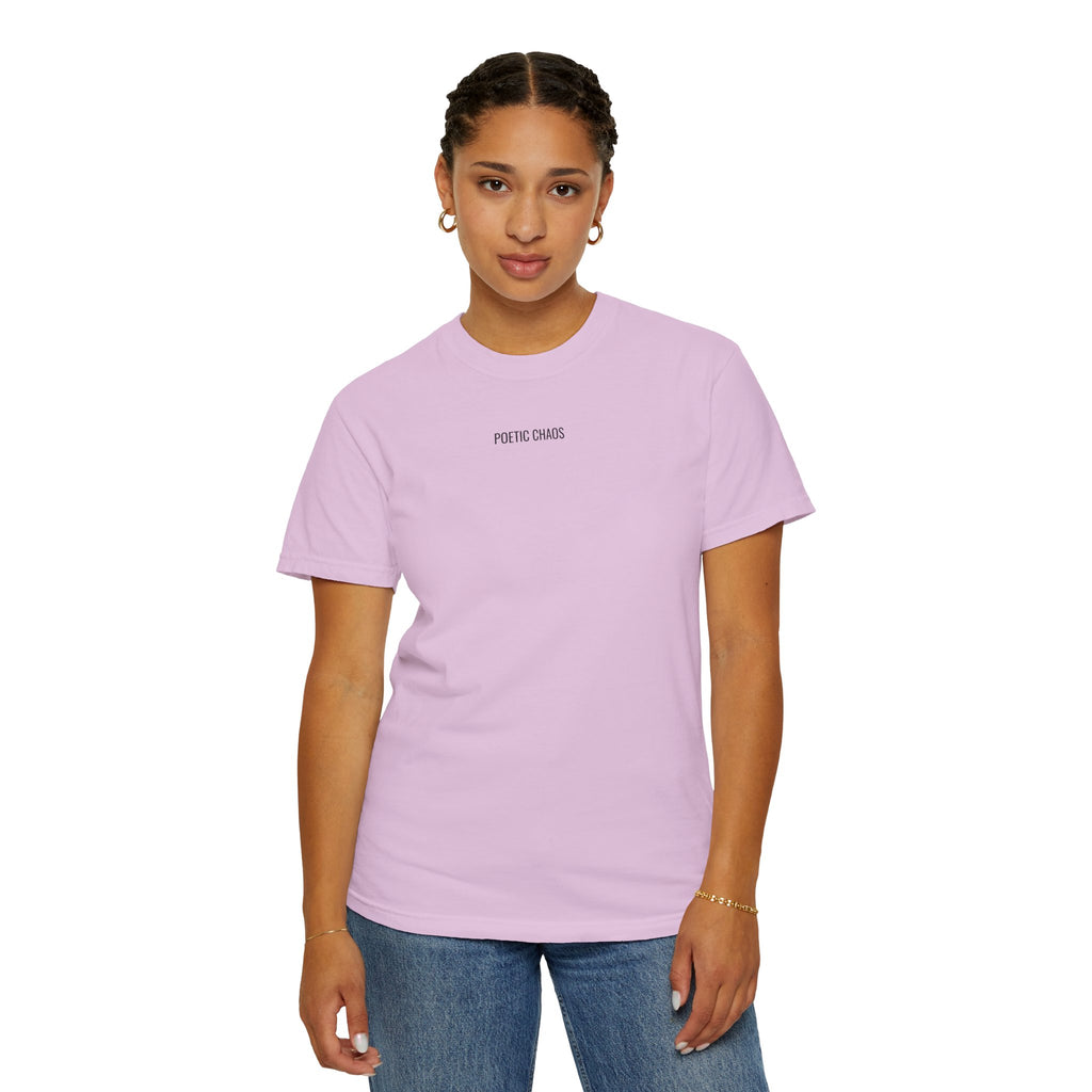 Poetic Chaos T-Shirt — Minimal Text Graphic Tee ("Poetic Chaos")