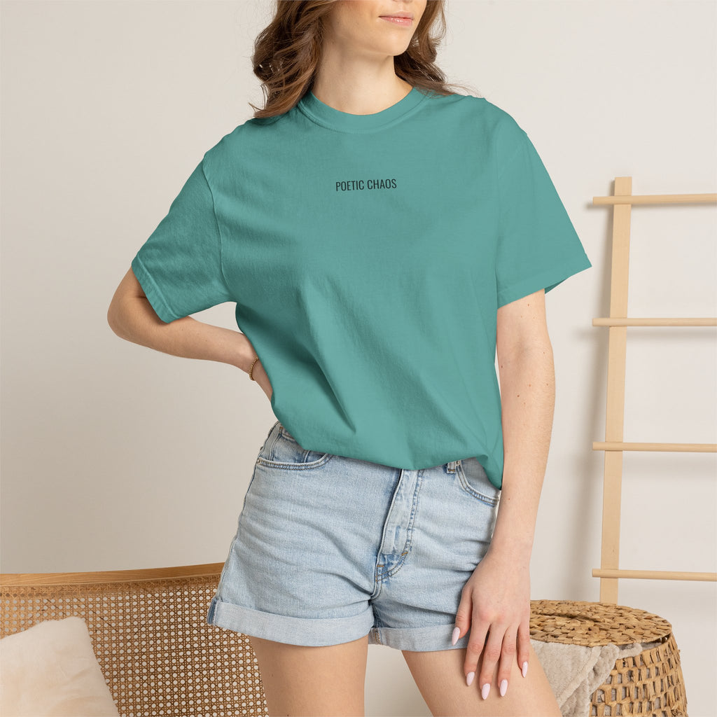 Poetic Chaos T-Shirt — Minimal Text Graphic Tee ("Poetic Chaos")