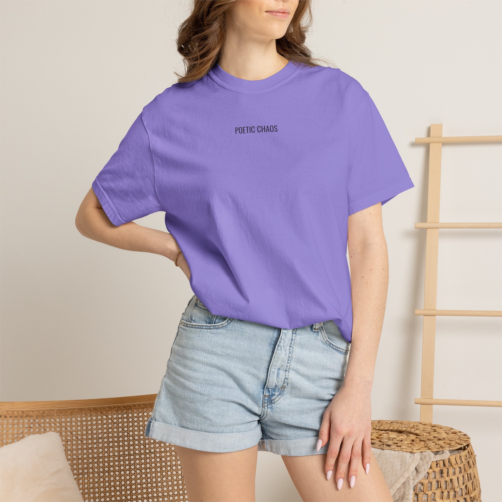 Poetic Chaos T-Shirt — Minimal Text Graphic Tee ("Poetic Chaos")