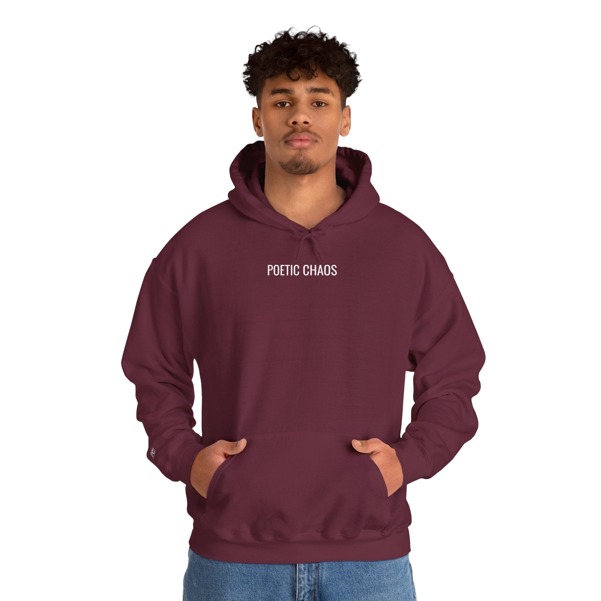 Poetic Chaos Hoodie — Minimal Black Streetwear Pullover white label