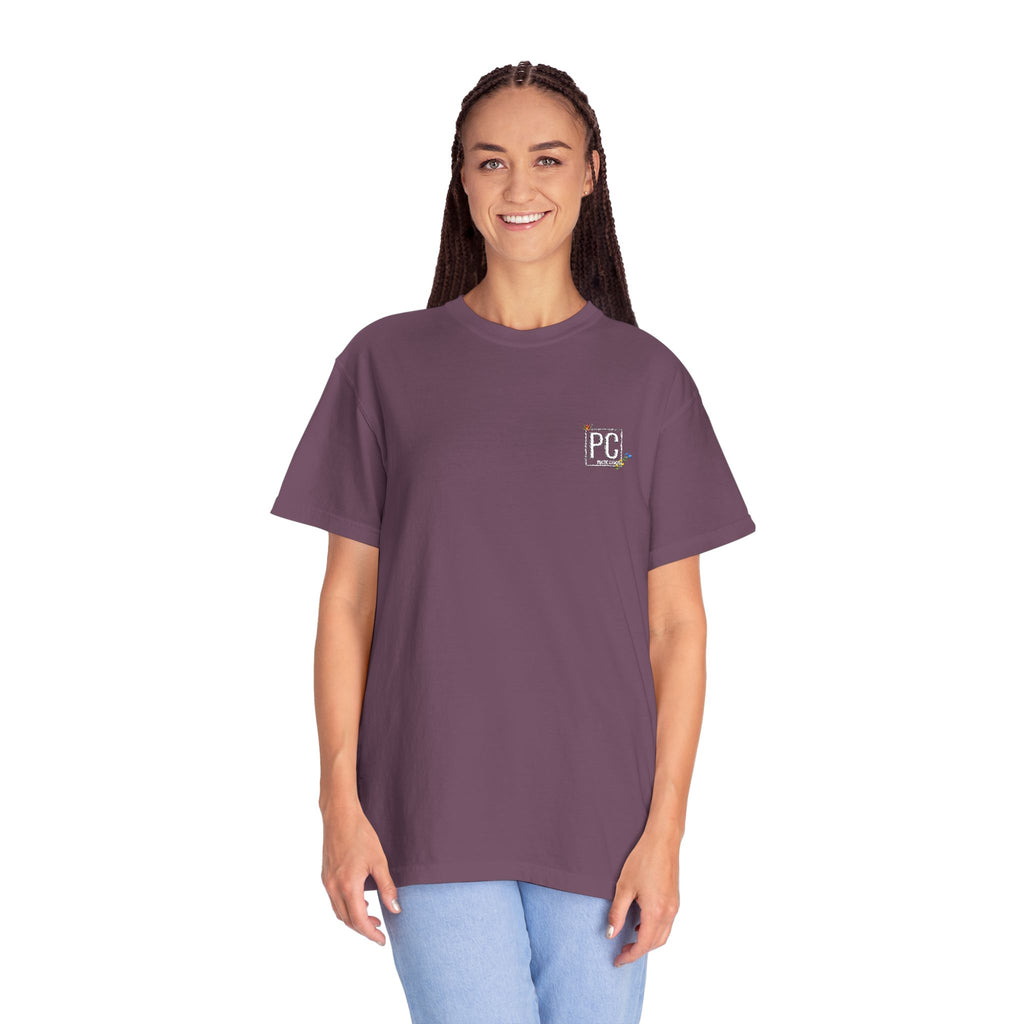 Poetic Chaos embroided white floral logo