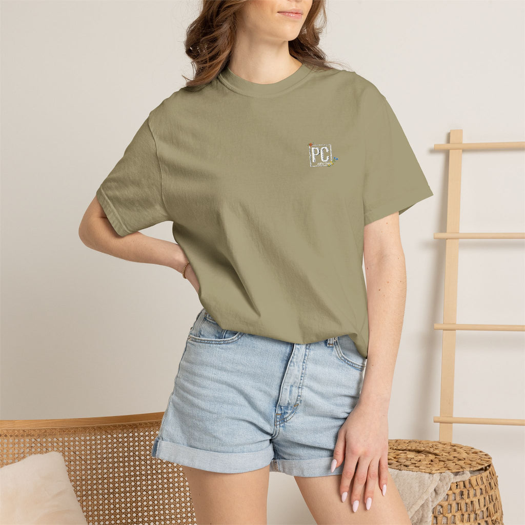 Poetic Chaos embroided white floral logo