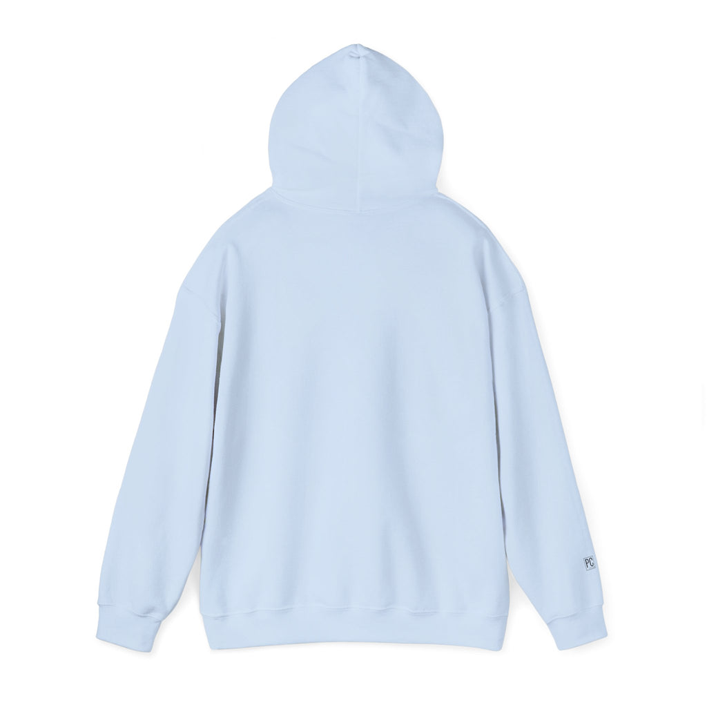 Poetic Chaos Minimalist Hoodie — Small Chest Text Pullover