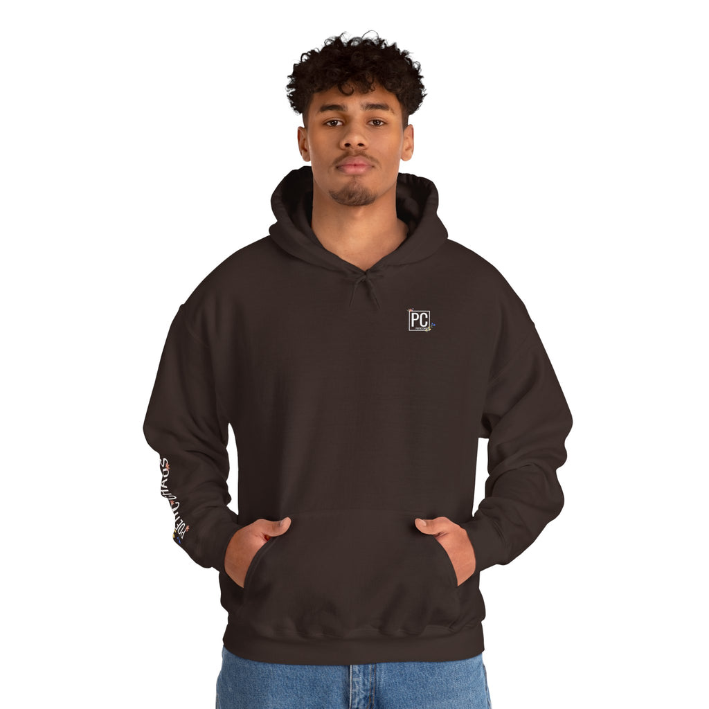 Poetic Chaos Sleeve Hoodie – Minimal white floral Logo Pullover