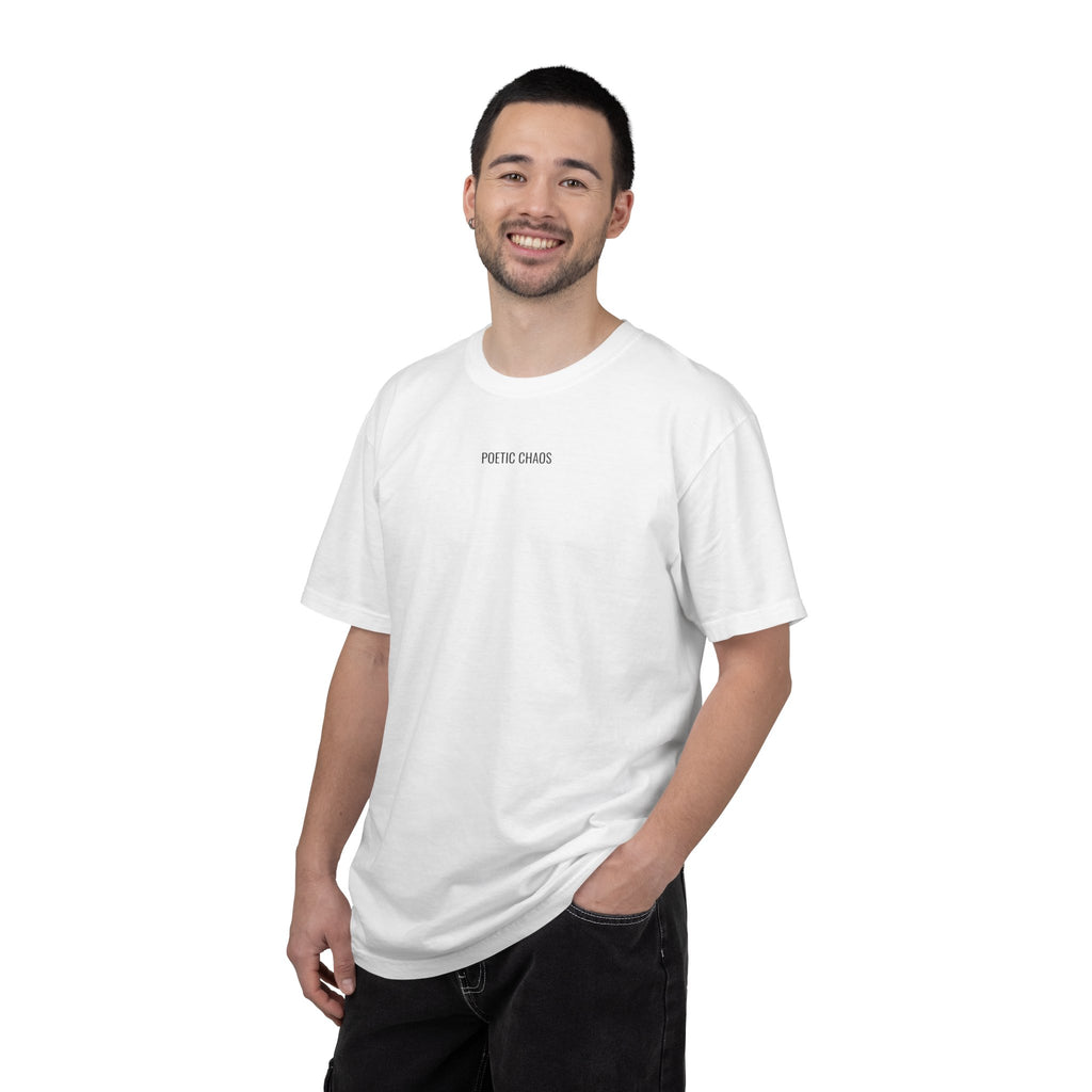 Poetic Chaos T-Shirt — Minimal Text Graphic Tee ("Poetic Chaos")