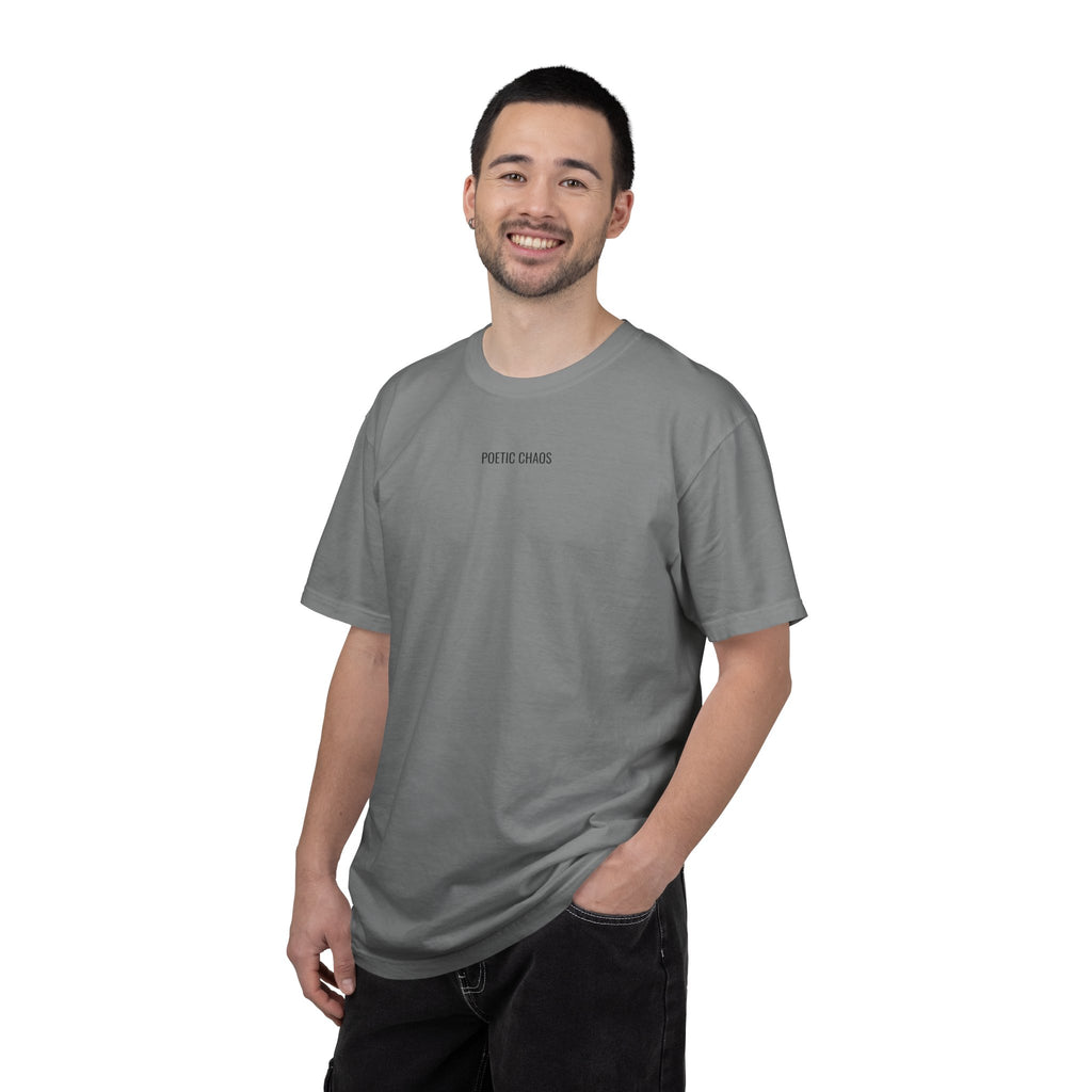 Poetic Chaos T-Shirt — Minimal Text Graphic Tee ("Poetic Chaos")