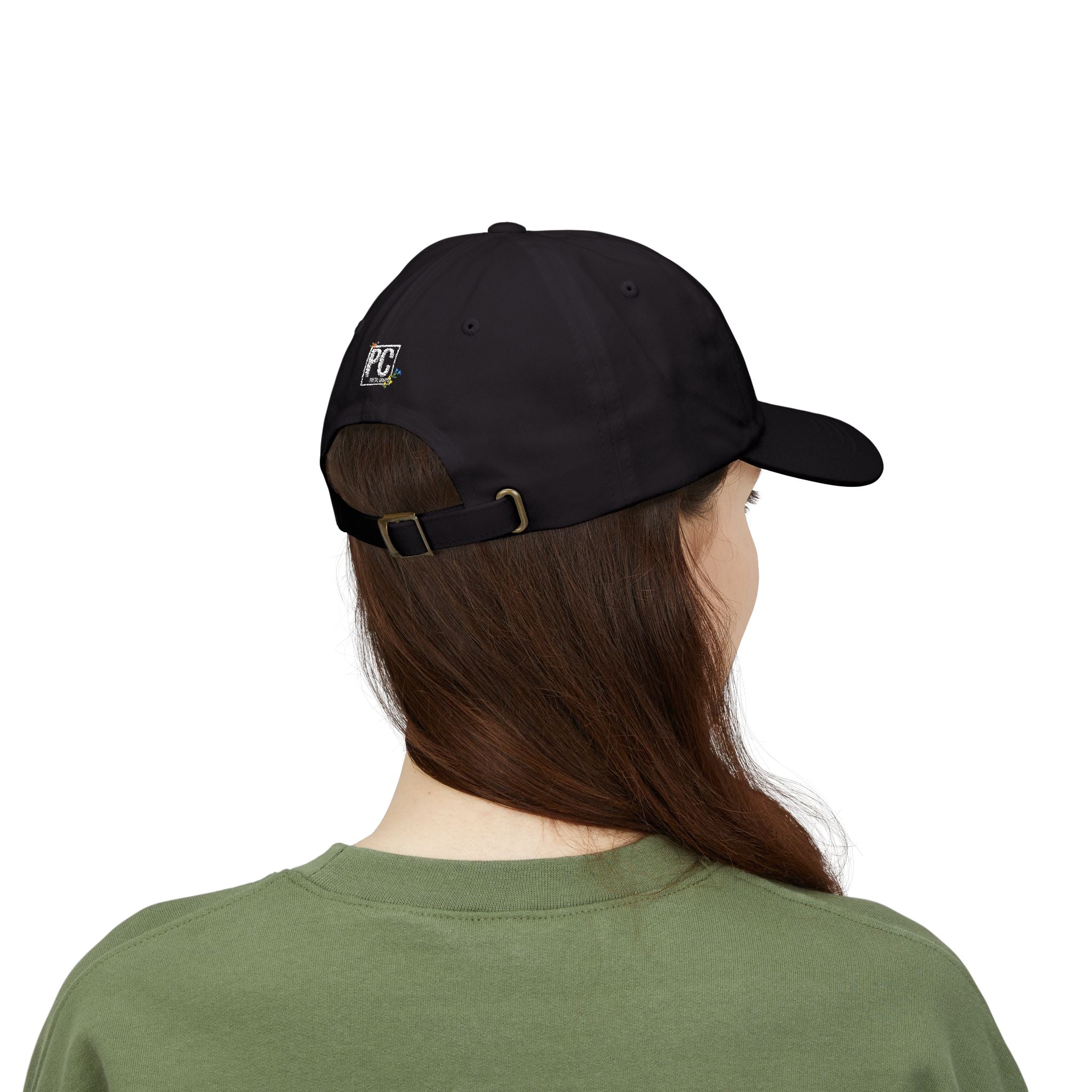 Poetic Chaos white floral logo dad cap-embroided