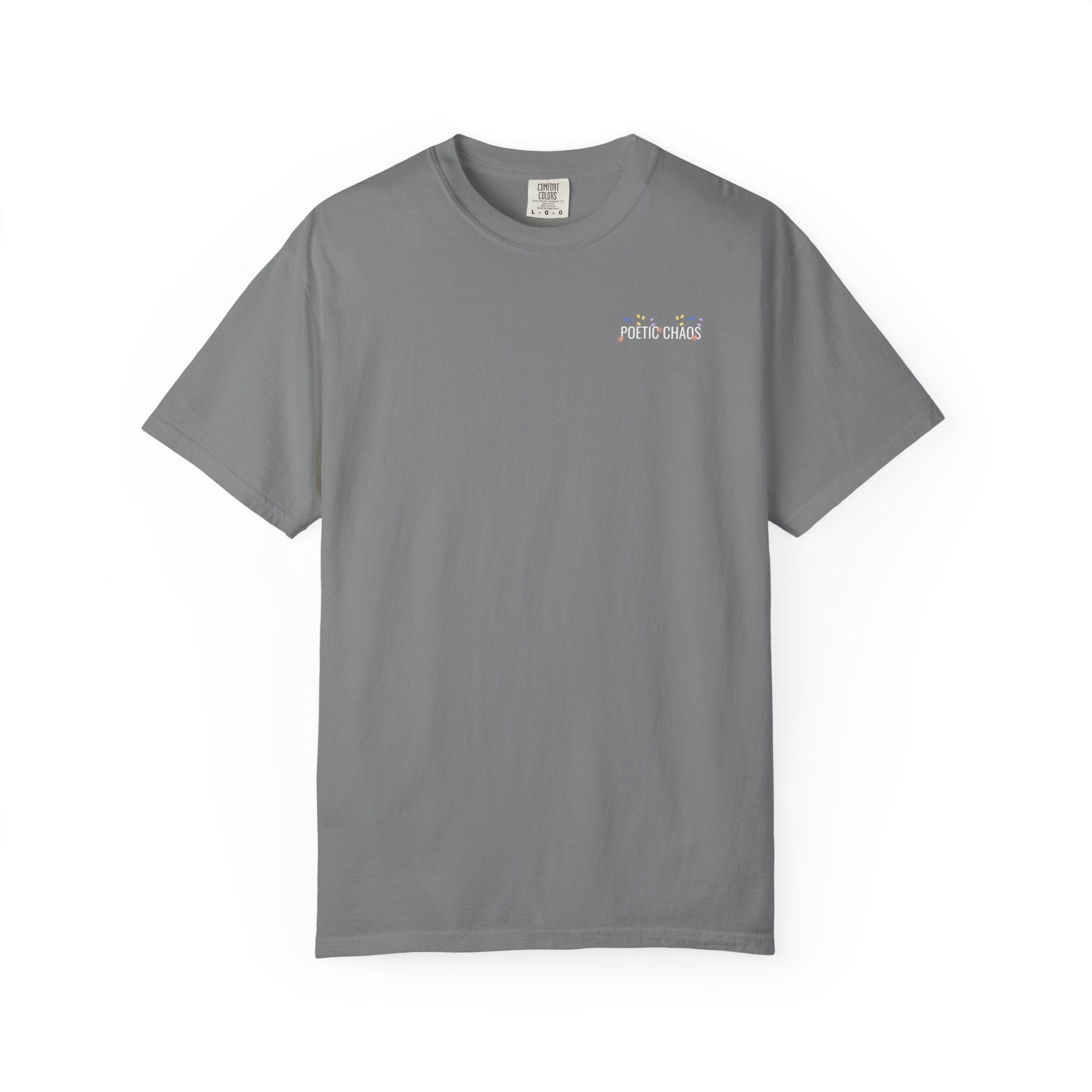Poetic chaos minimal t-shirts floral white label