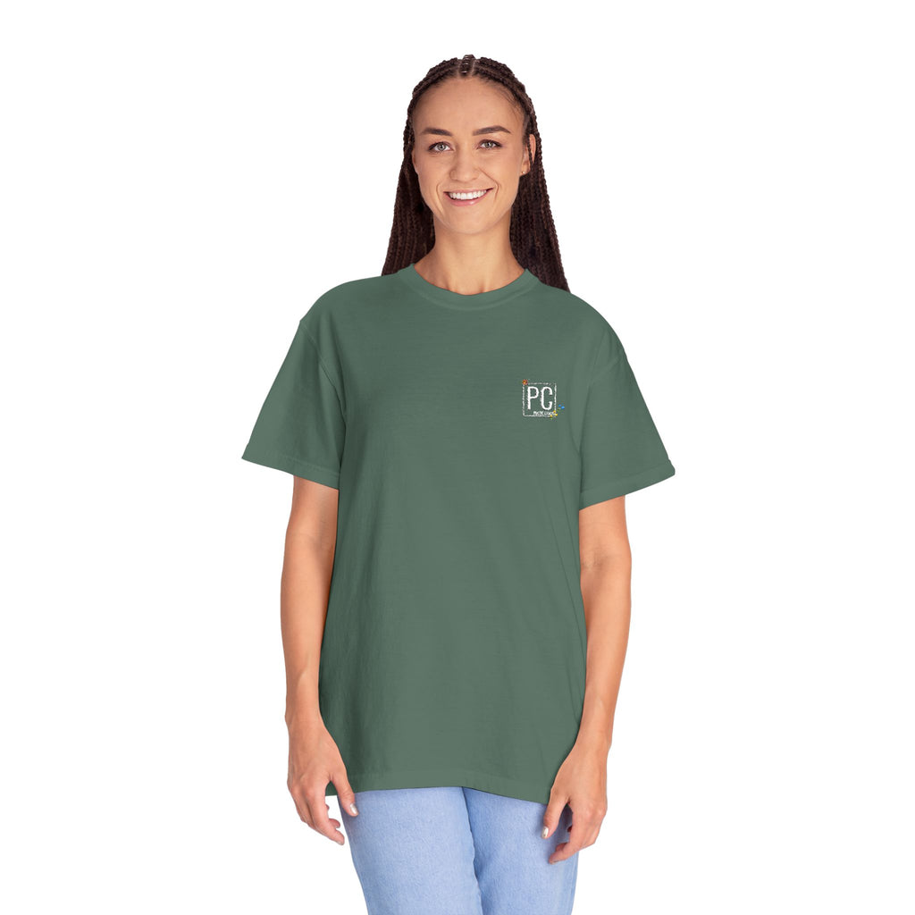 Poetic Chaos embroided white floral logo