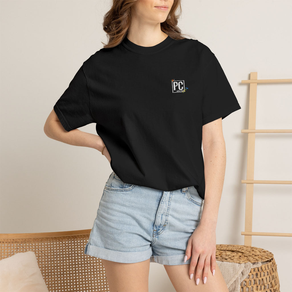 Poetic Chaos embroided white floral logo