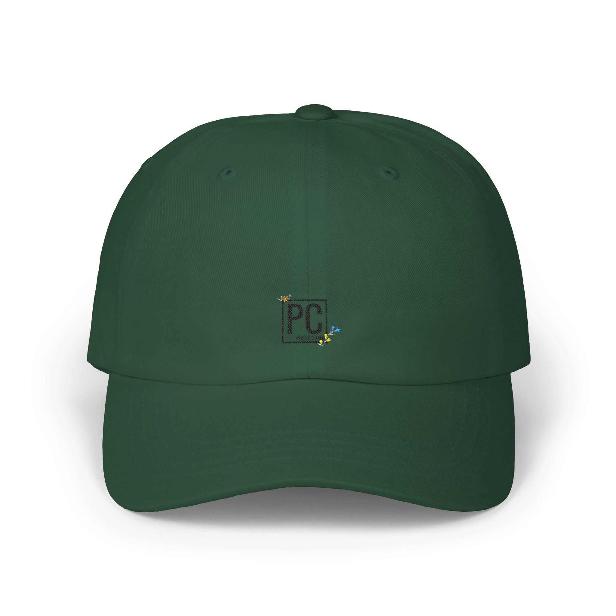 Dad Cap — 'PC' floral Logo & "Poetic Chaos" Embroidered Casual Baseball Hat