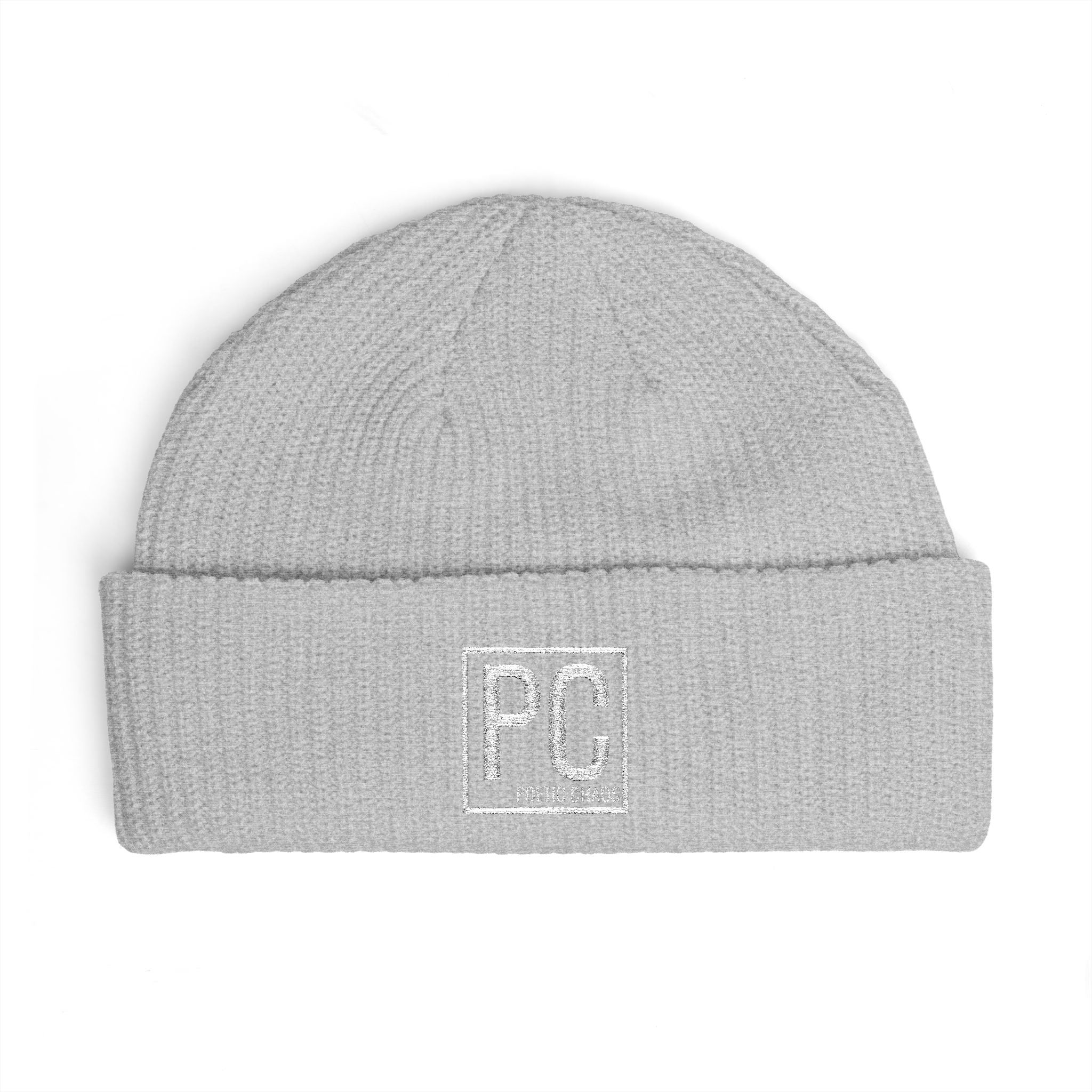 Poetic Chaos white PC Logo Cuff Beanie
