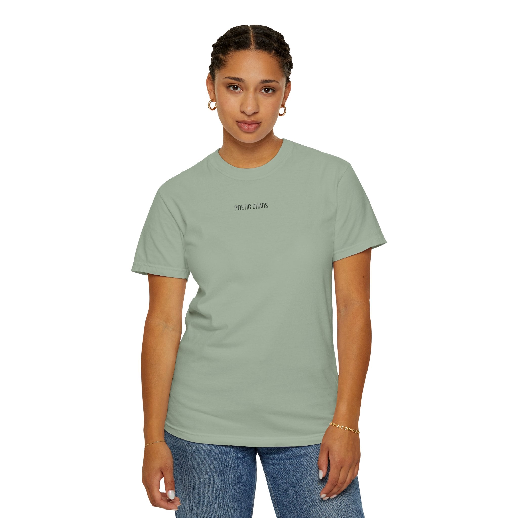 Poetic Chaos T-Shirt — Minimal Text Graphic Tee ("Poetic Chaos")