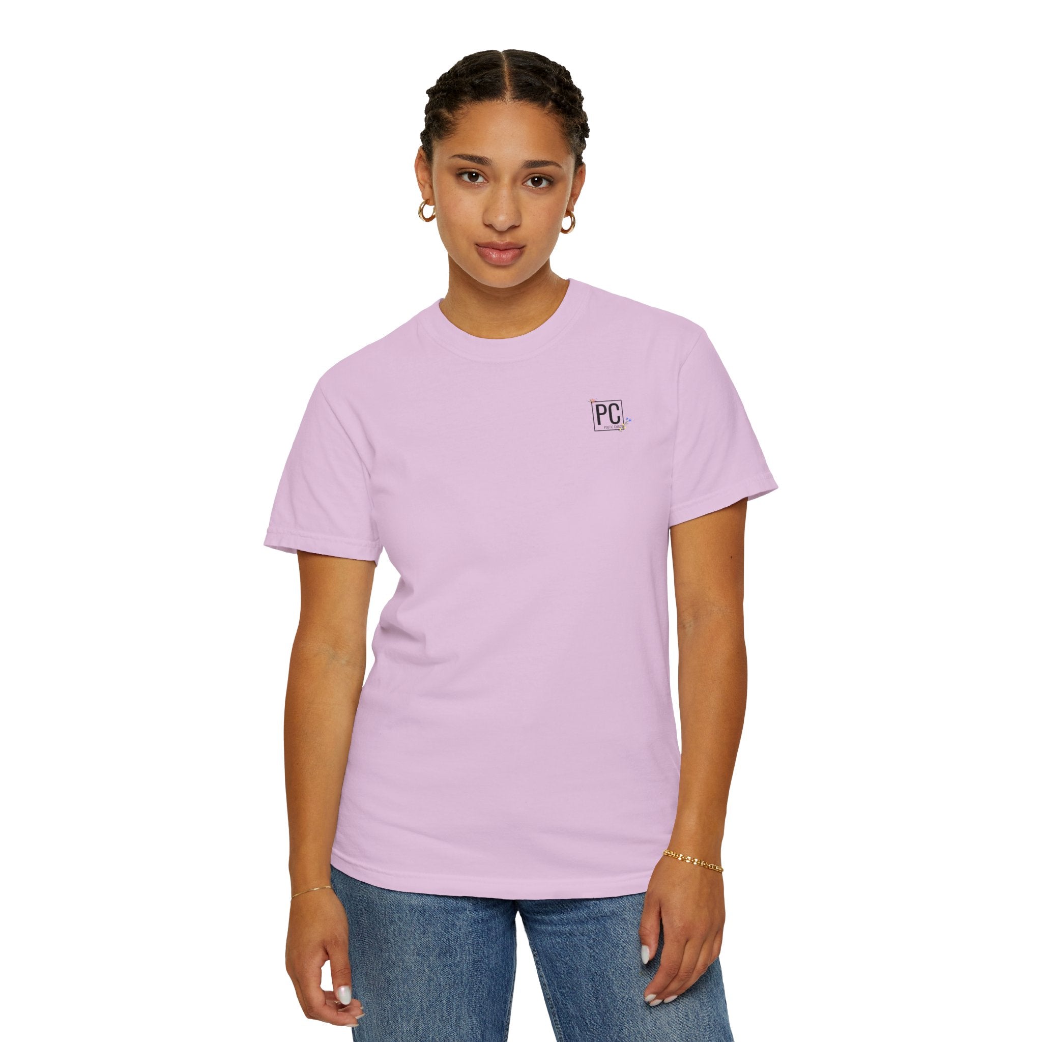 Poetic Chaos Logo T-Shirt — floral design