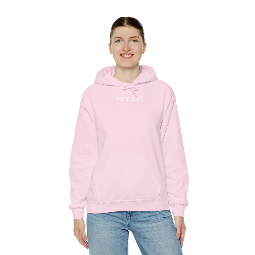 Poetic Chaos Hoodie — Minimal Black Streetwear Pullover white label