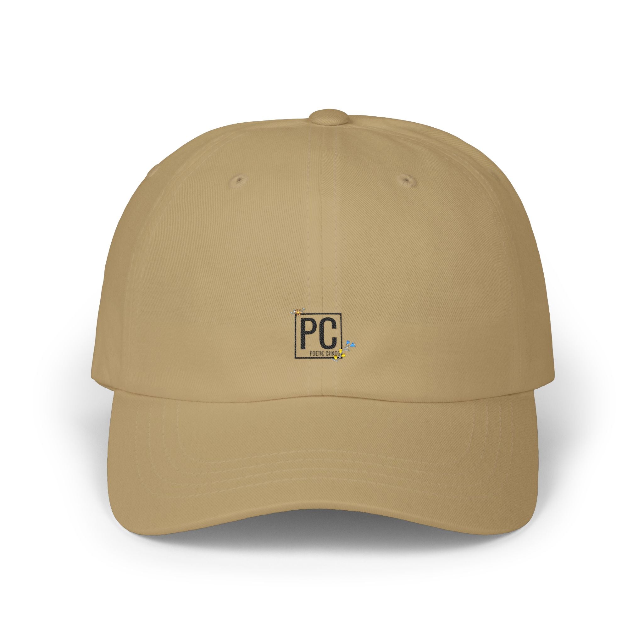 Dad Cap — 'PC' floral Logo & "Poetic Chaos" Embroidered Casual Baseball Hat