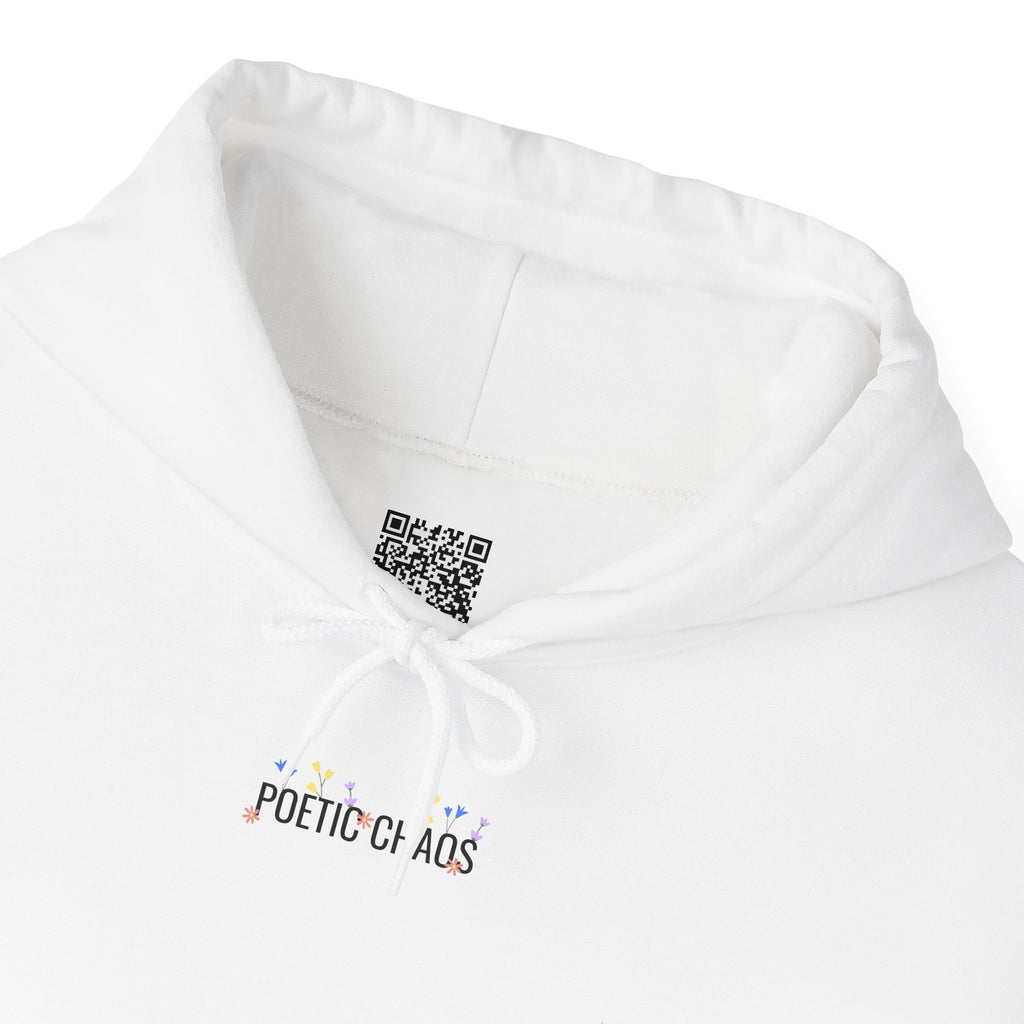 Minimalist 'Pale Chaos' Hoodie – Subtle Text floral Logo Pullover