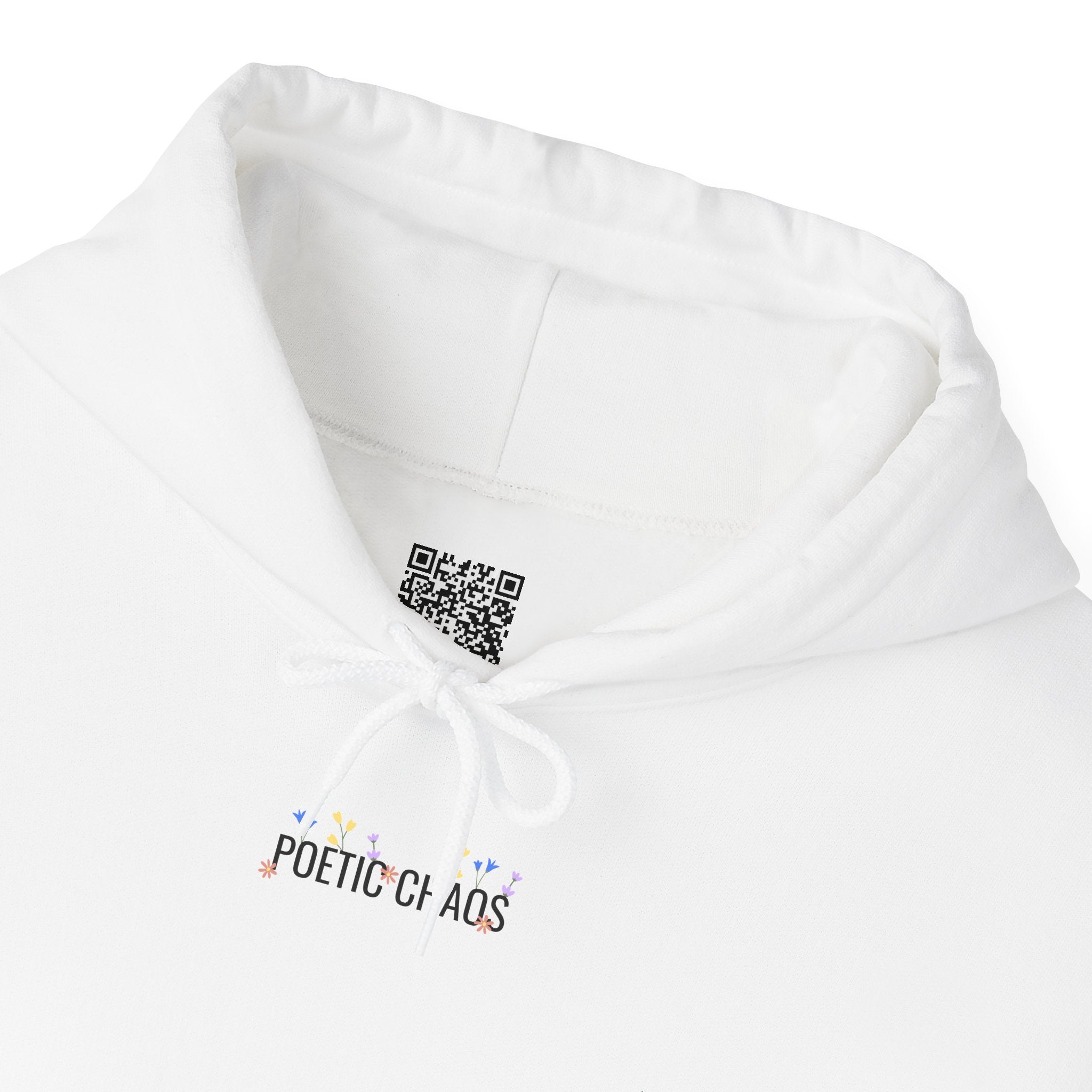 Minimalist 'Pale Chaos' Hoodie – Subtle Text floral Logo Pullover