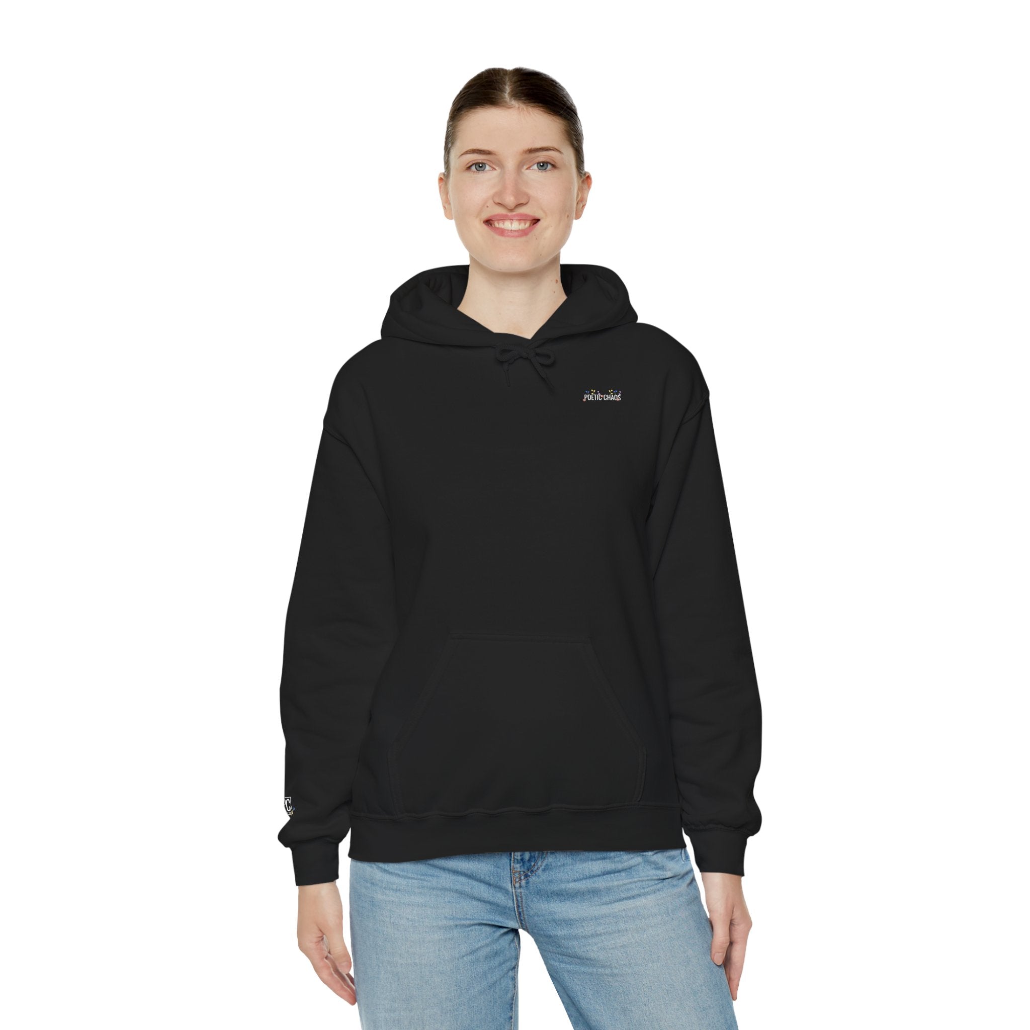 Poetic Chaos Pullover Hoodie Floral White Logo