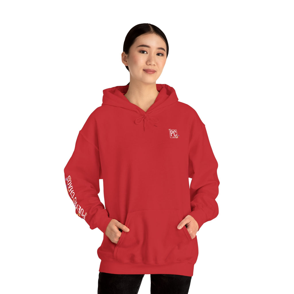 Poetic Chaos Sleeve Hoodie – Minimal white floral Logo Pullover