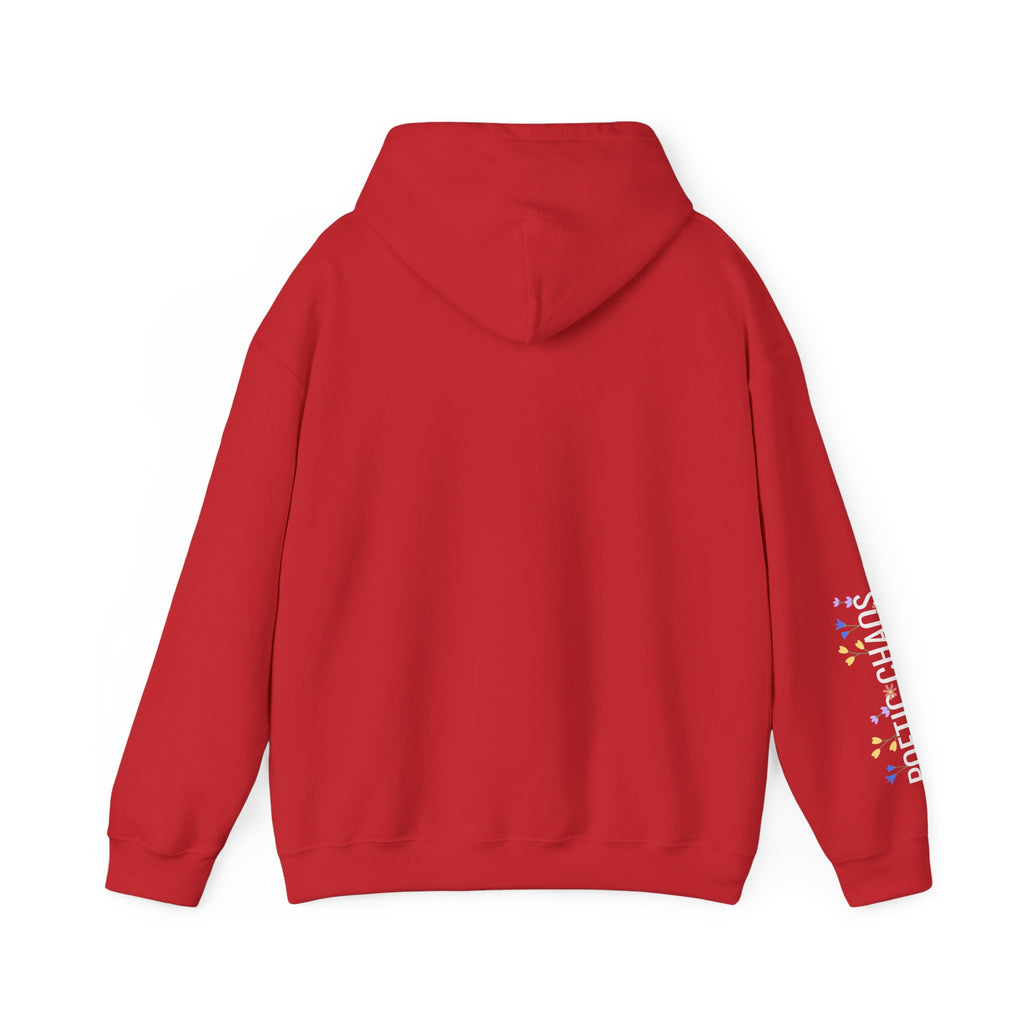 Poetic Chaos Sleeve Hoodie – Minimal white floral Logo Pullover