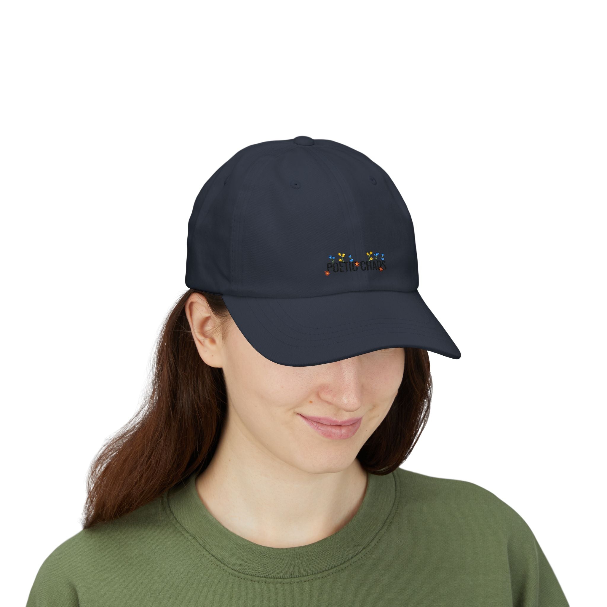 Dad Cap — "Poetic Chaos" Embroidered Floral Dad Hat