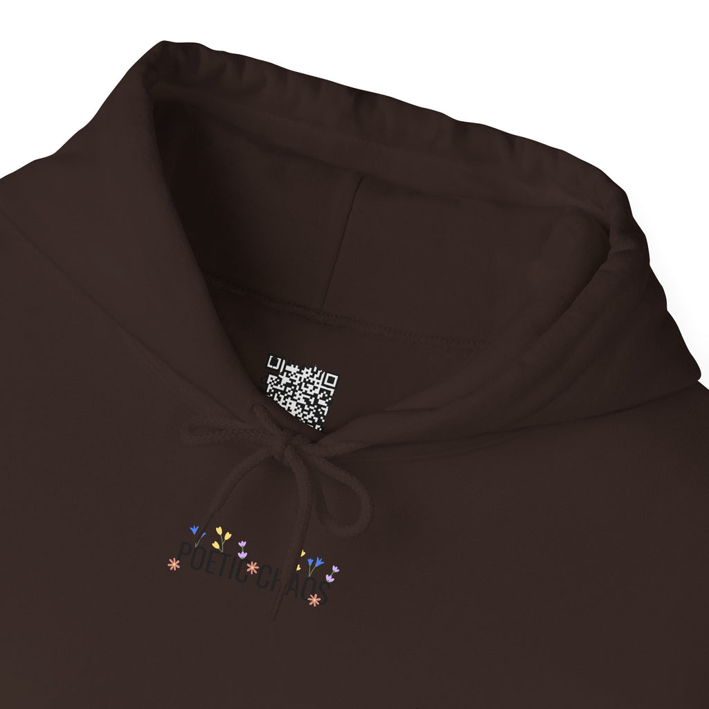 Minimalist 'Pale Chaos' Hoodie – Subtle Text floral Logo Pullover