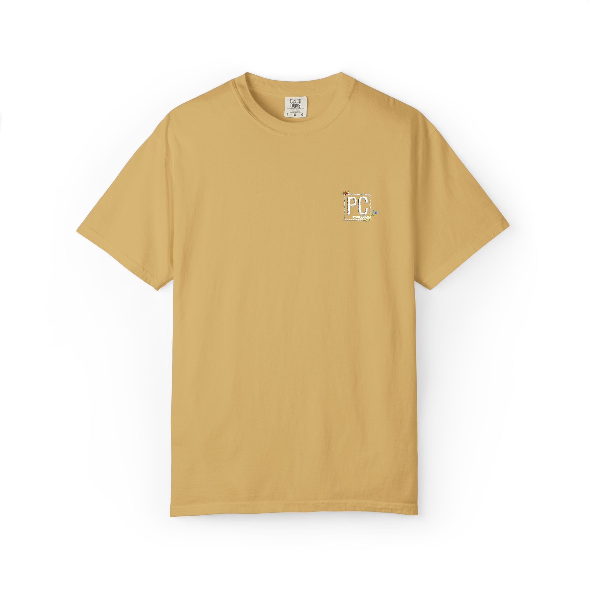 Poetic Chaos embroided white floral logo