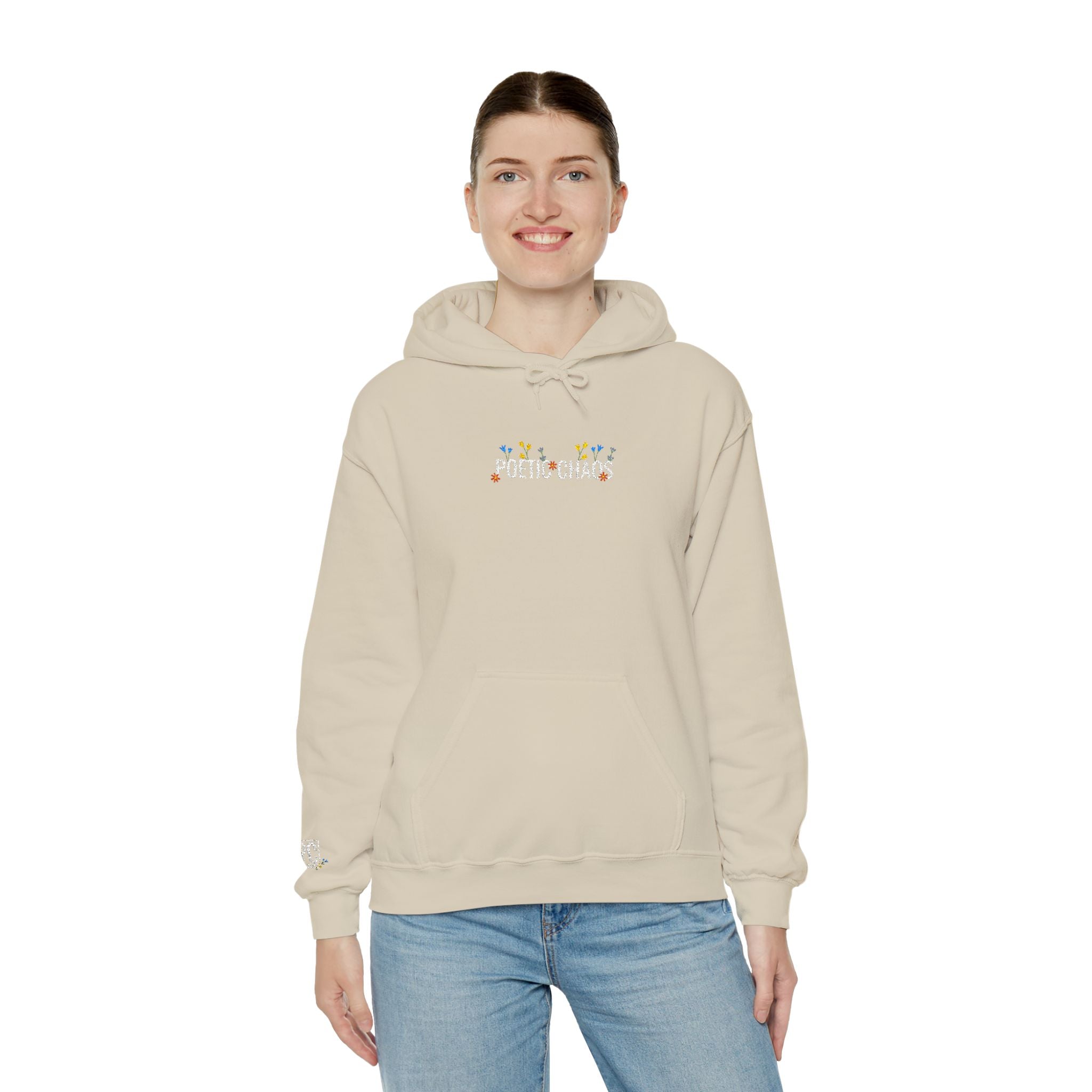 Poetic Chaos Embroided Floral Hoodie