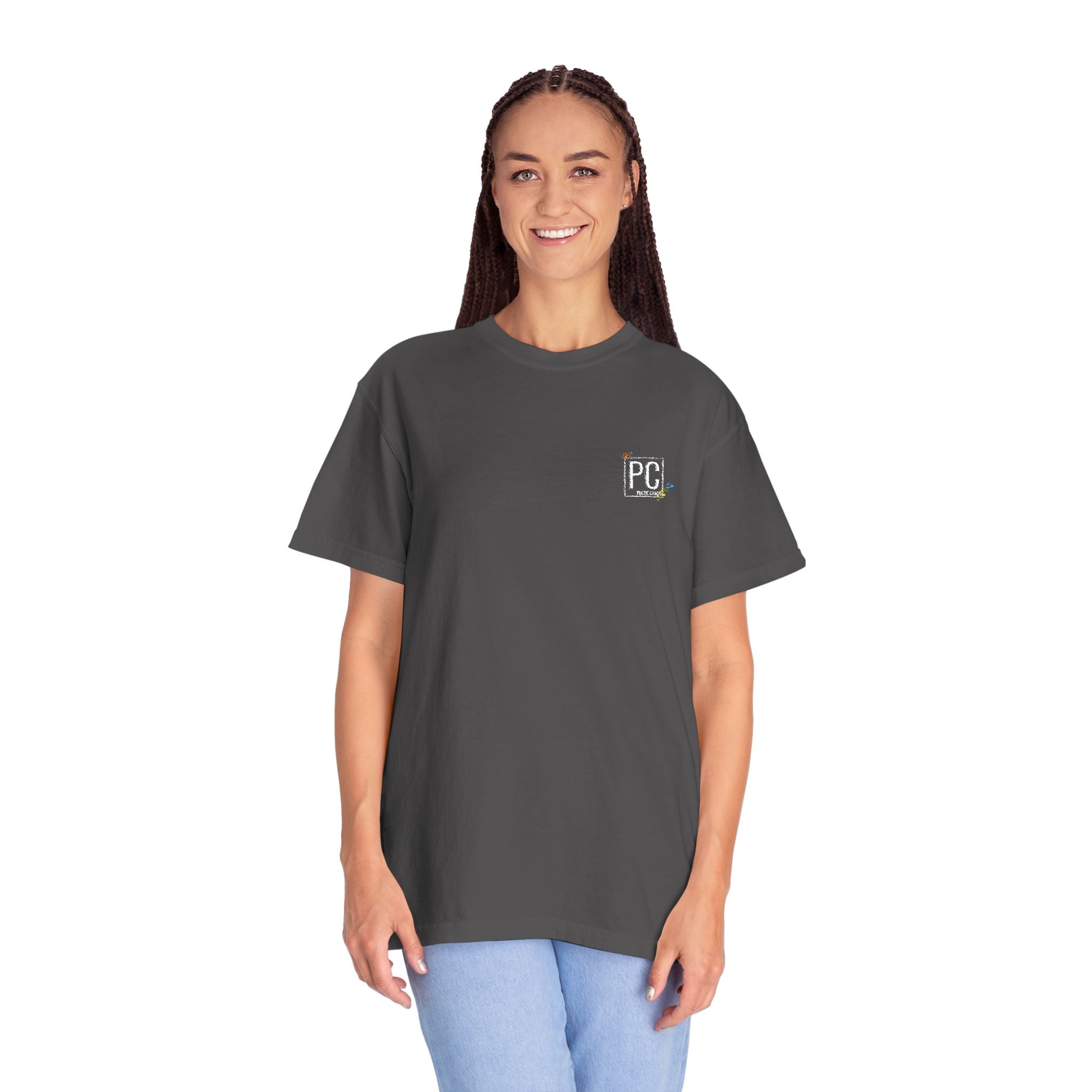 Poetic Chaos embroided white floral logo