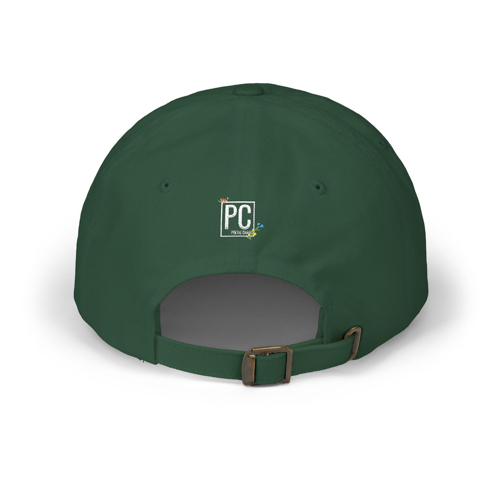 Poetic Chaos white floral logo dad cap-embroided