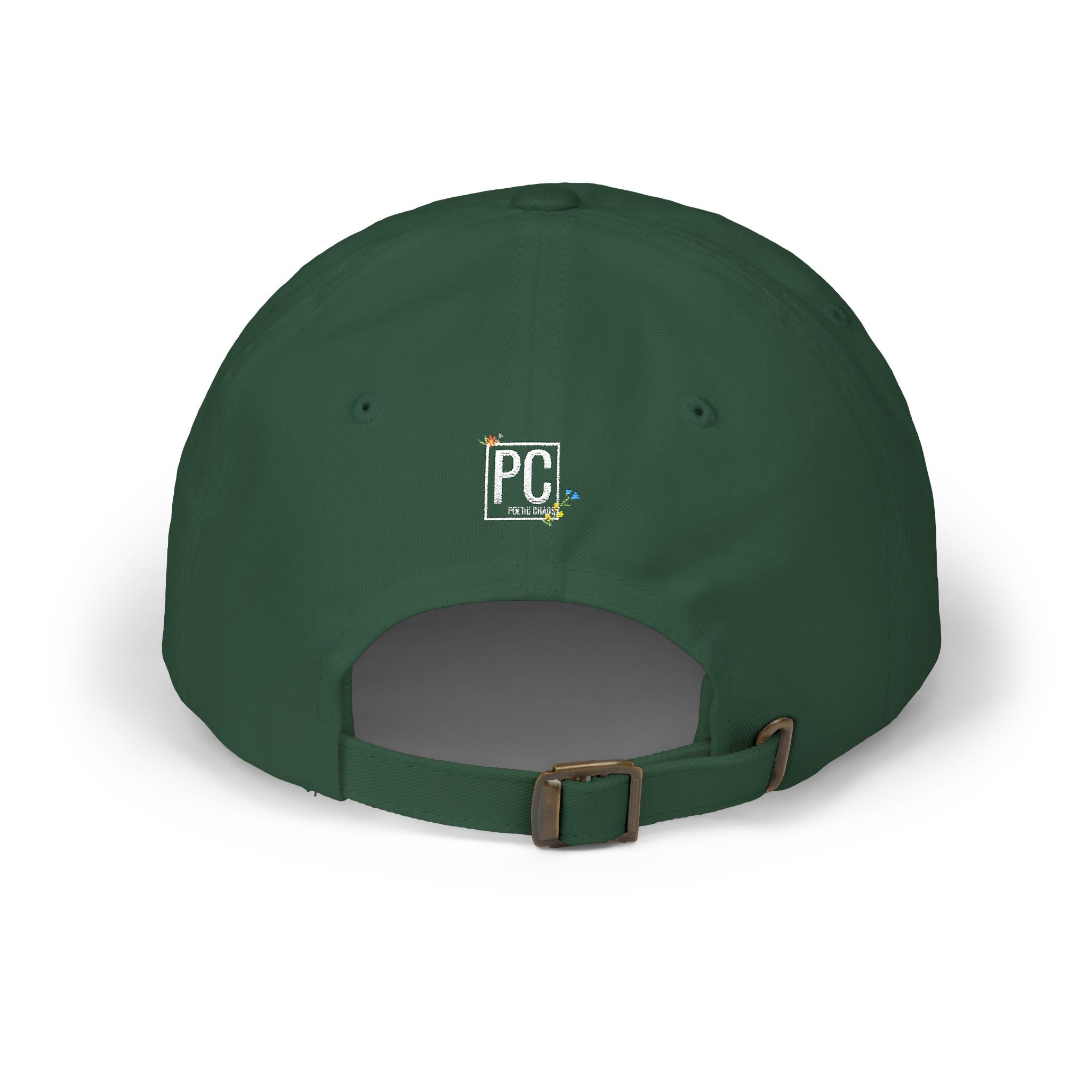 Poetic Chaos white floral logo dad cap-embroided