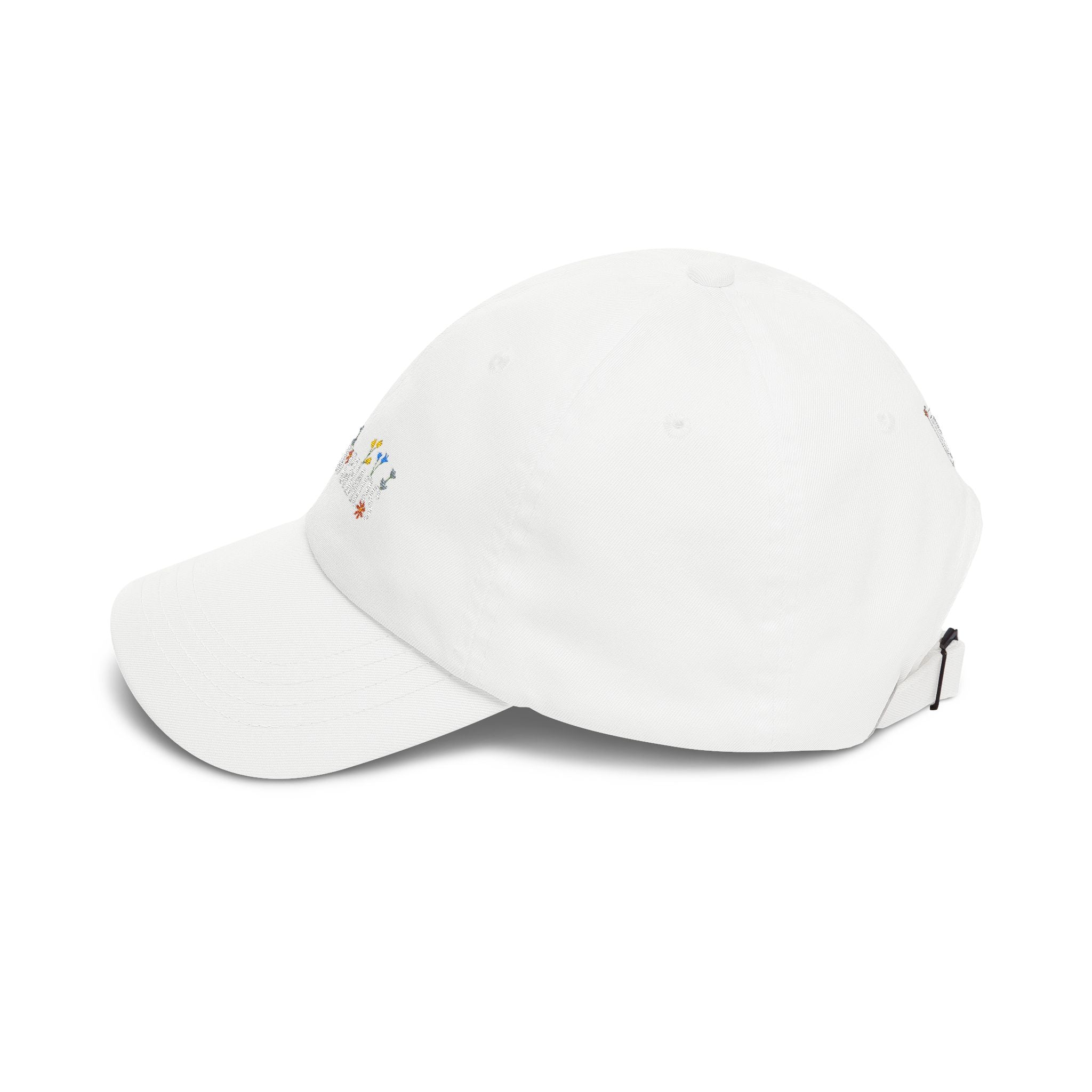 Poetic Chaos white floral logo dad cap-embroided