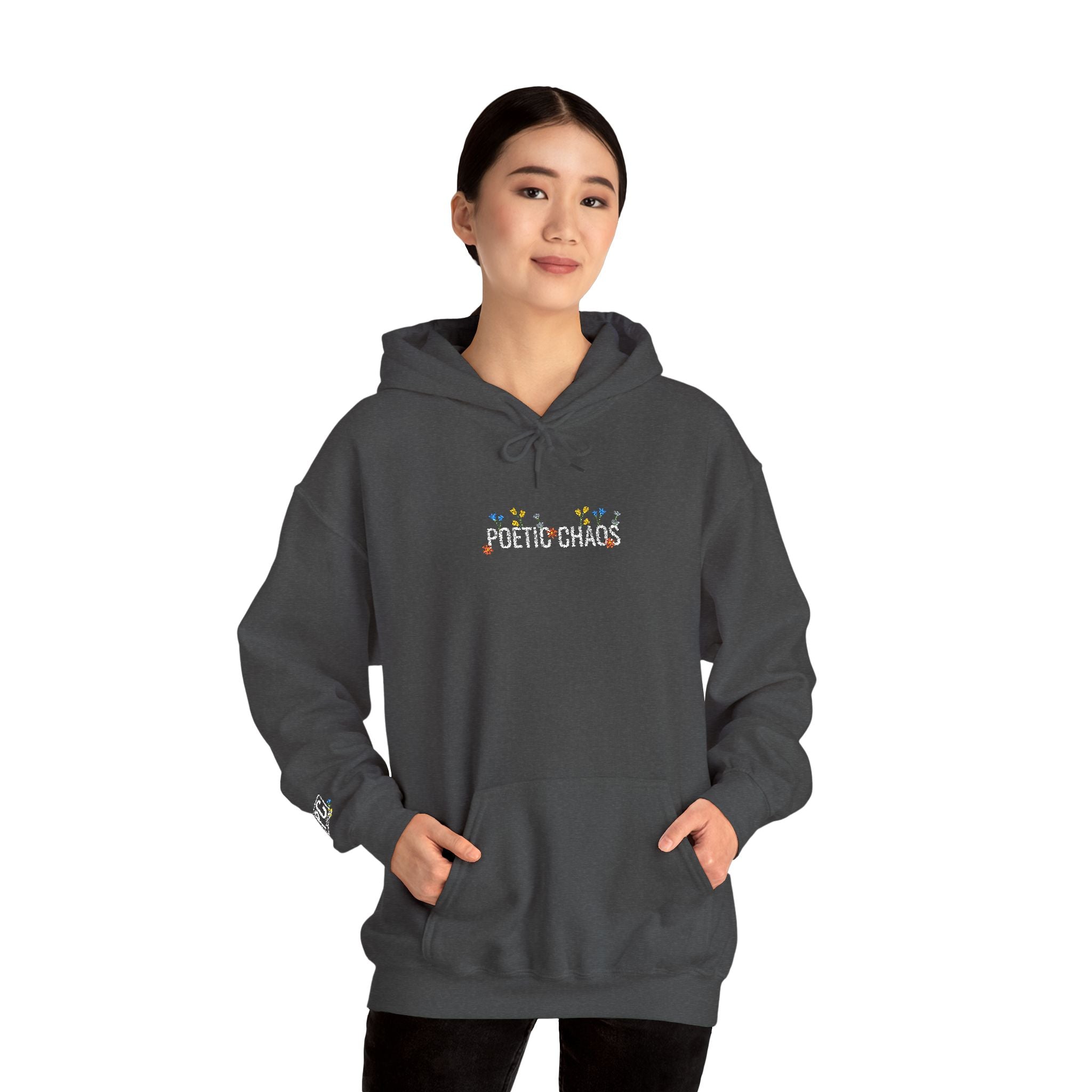 Poetic Chaos Embroided Floral Hoodie