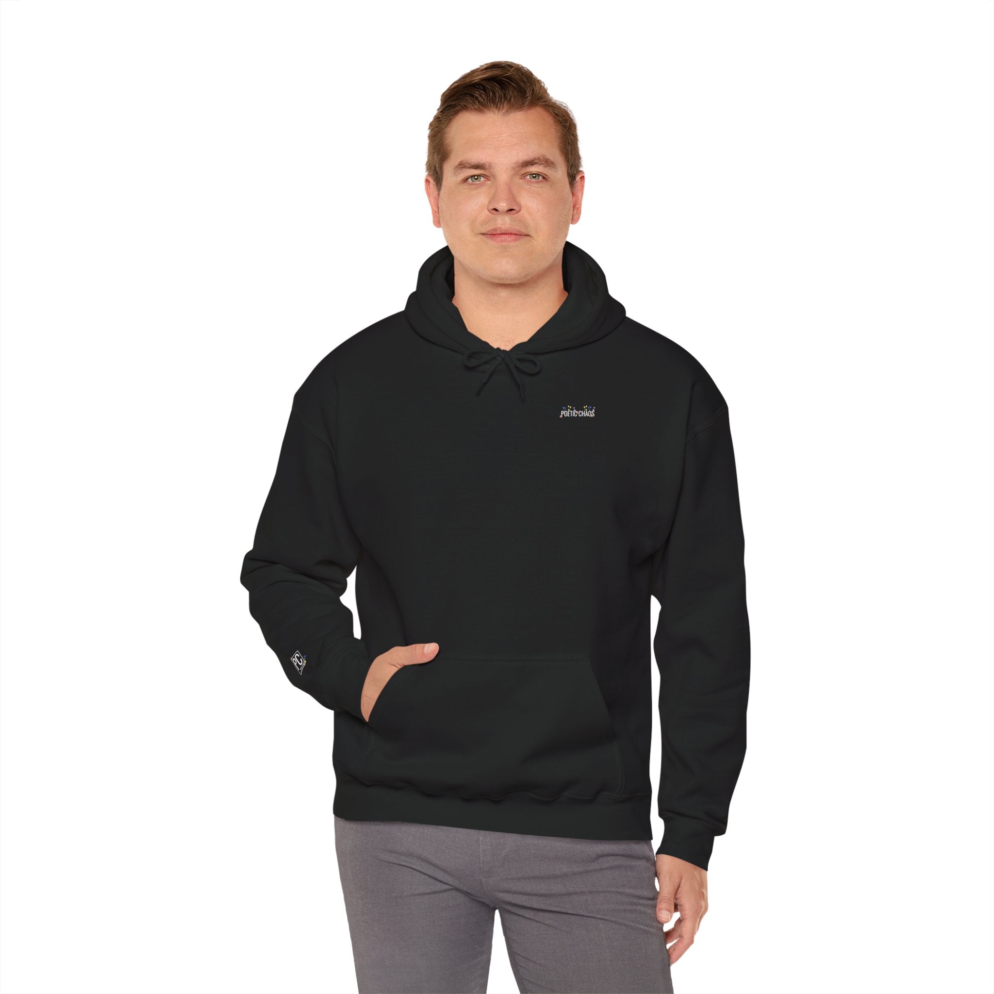 Poetic Chaos Pullover Hoodie Floral White Logo