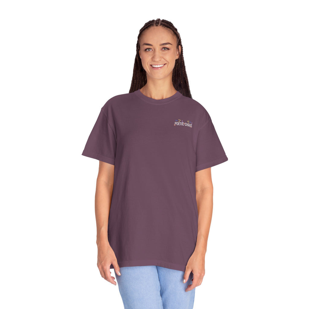 Poetic chaos minimal t-shirts floral white label