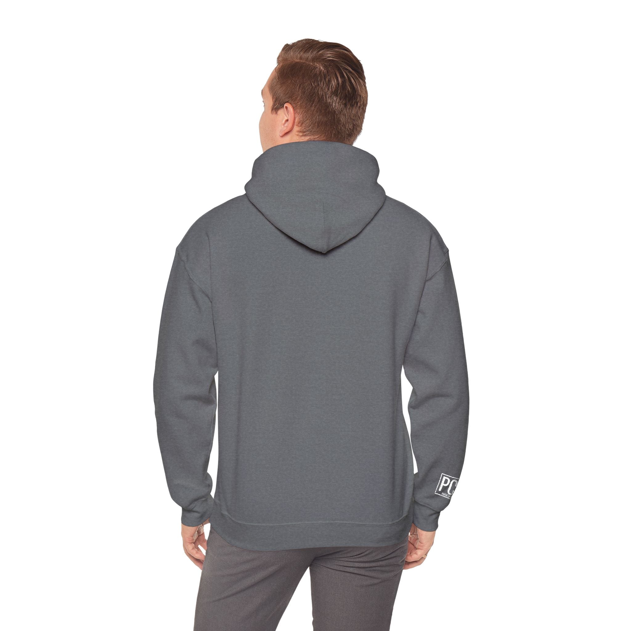 Poetic Chaos embroided white logo hoodie