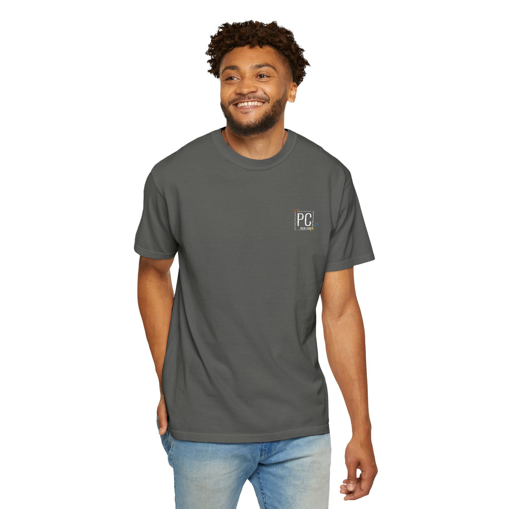 Poetic Chaos embroided white floral logo