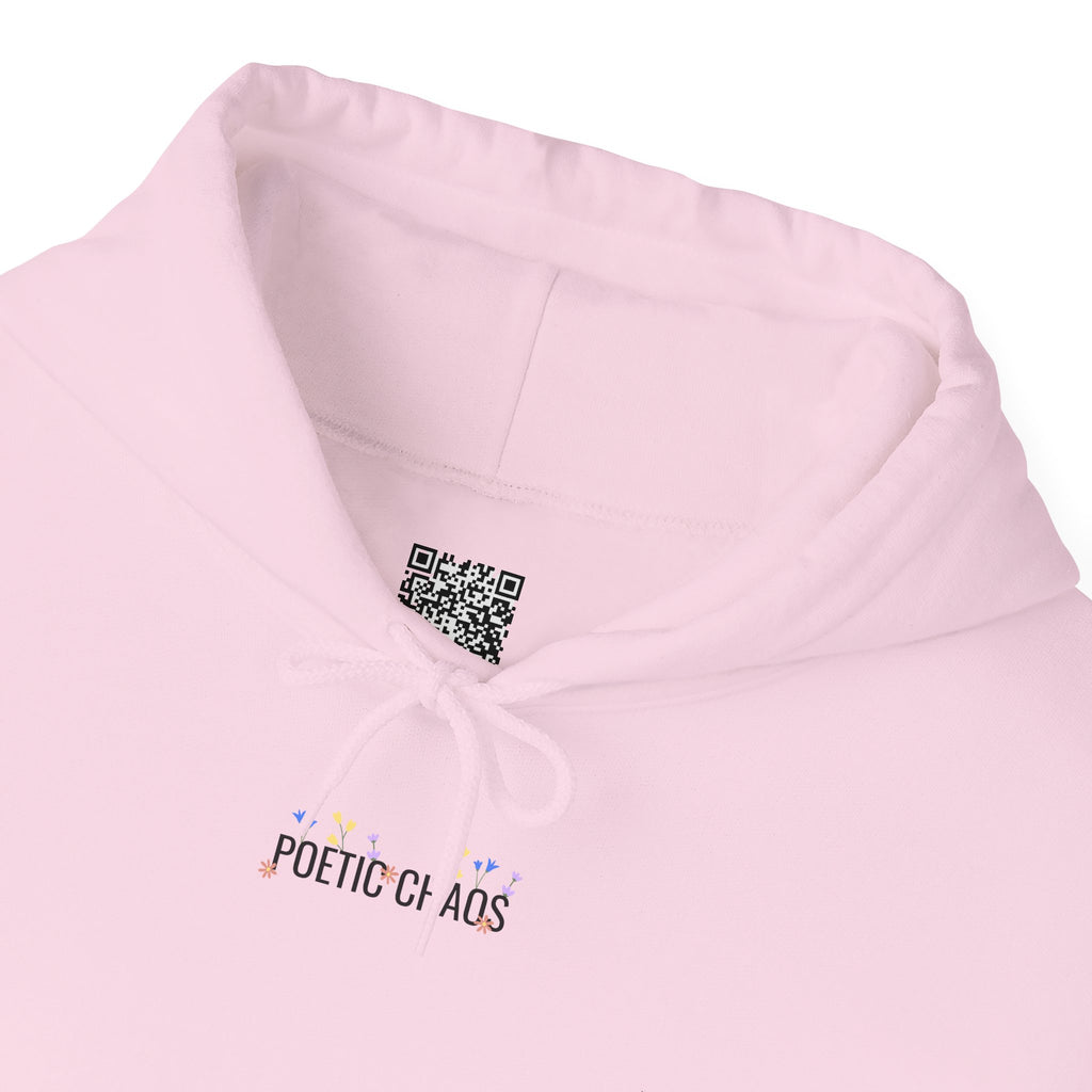 Minimalist 'Pale Chaos' Hoodie – Subtle Text floral Logo Pullover