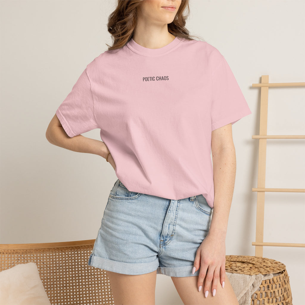 Poetic Chaos T-Shirt — Minimal Text Graphic Tee ("Poetic Chaos")