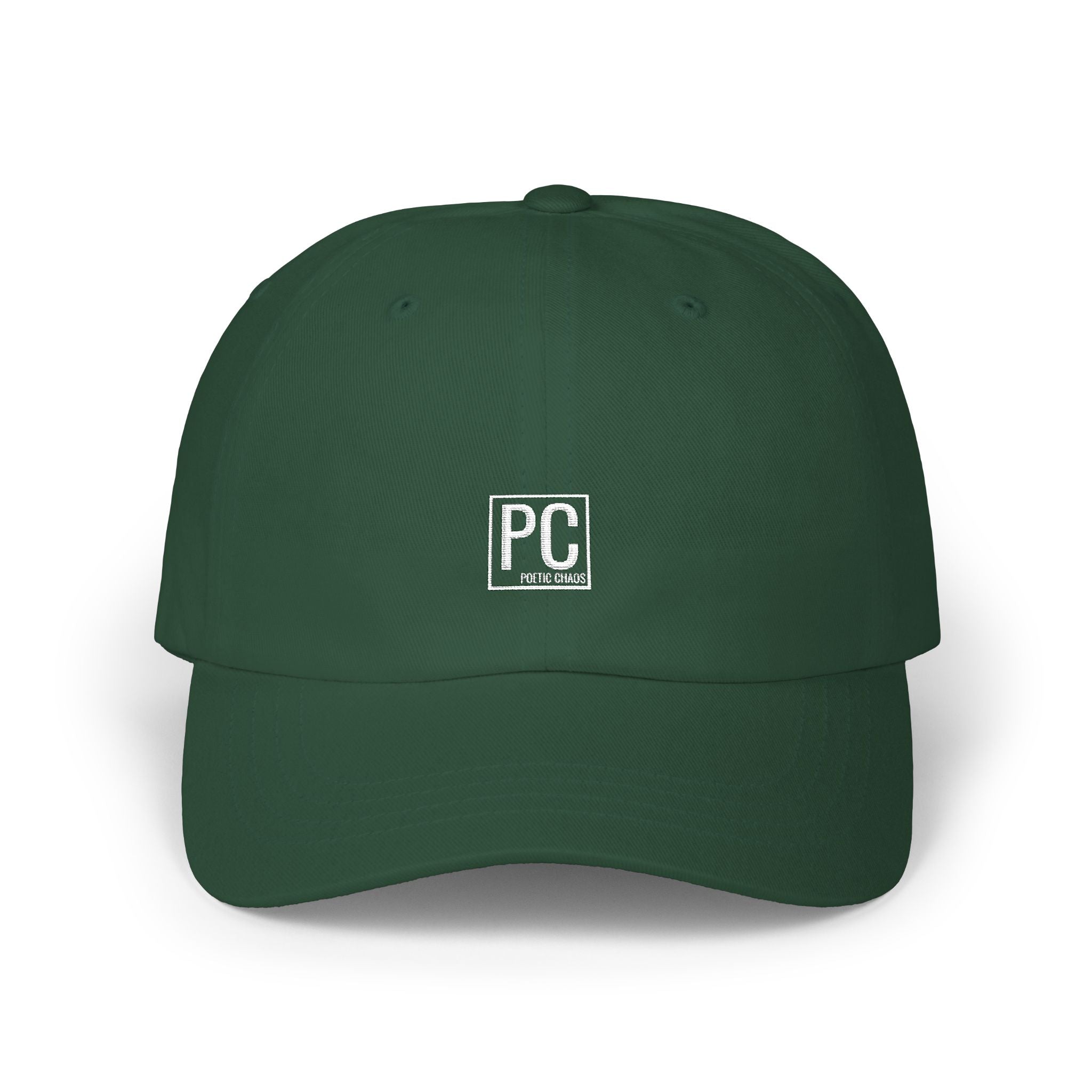 Poetic Chaos white label logo Dad Cap — Minimal Classic Embroidered Hat