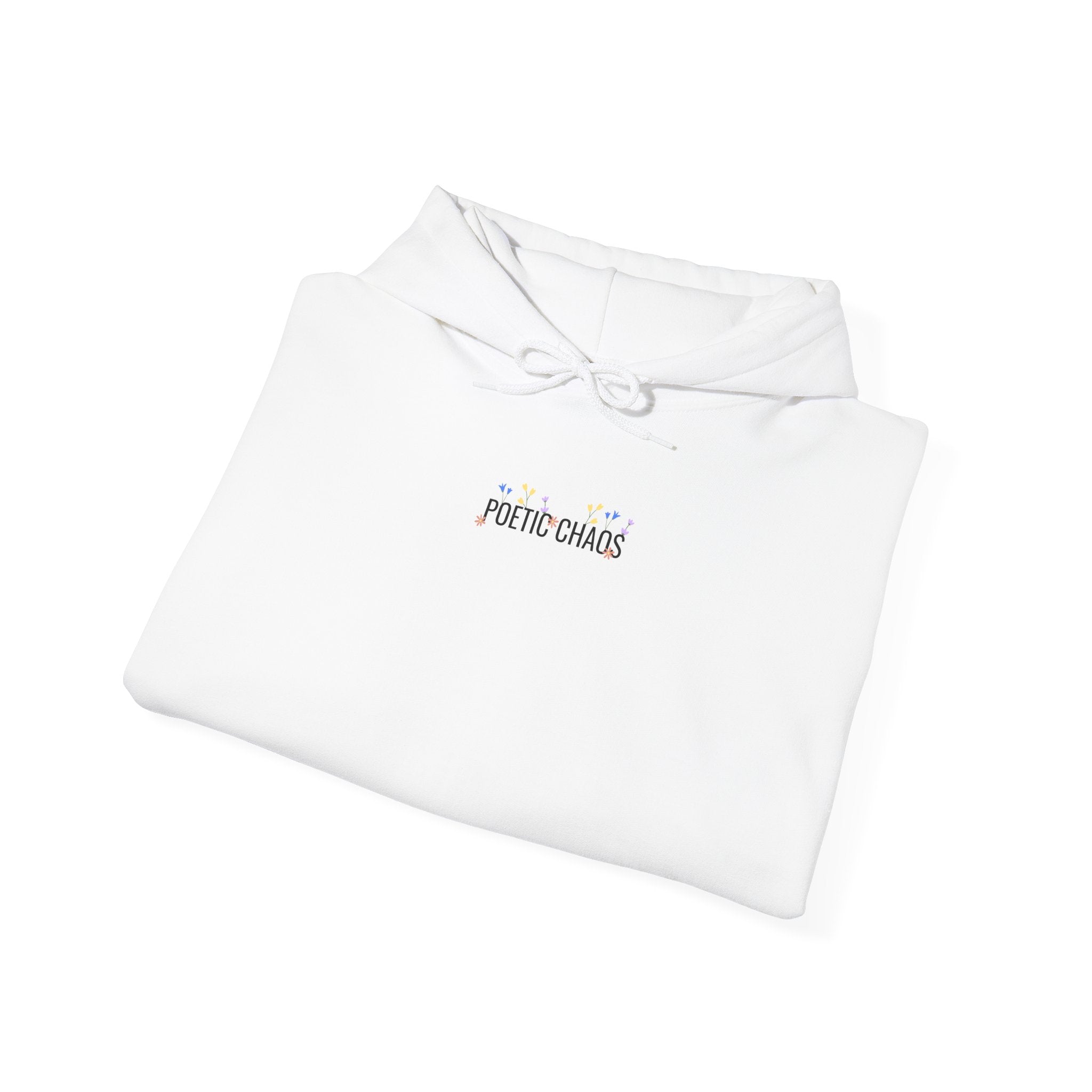 Minimalist 'Pale Chaos' Hoodie – Subtle Text floral Logo Pullover