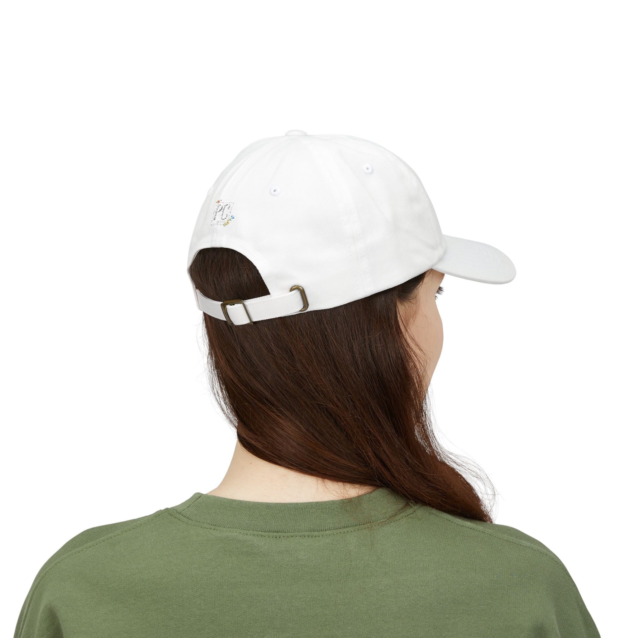 Poetic Chaos white floral logo dad cap-embroided