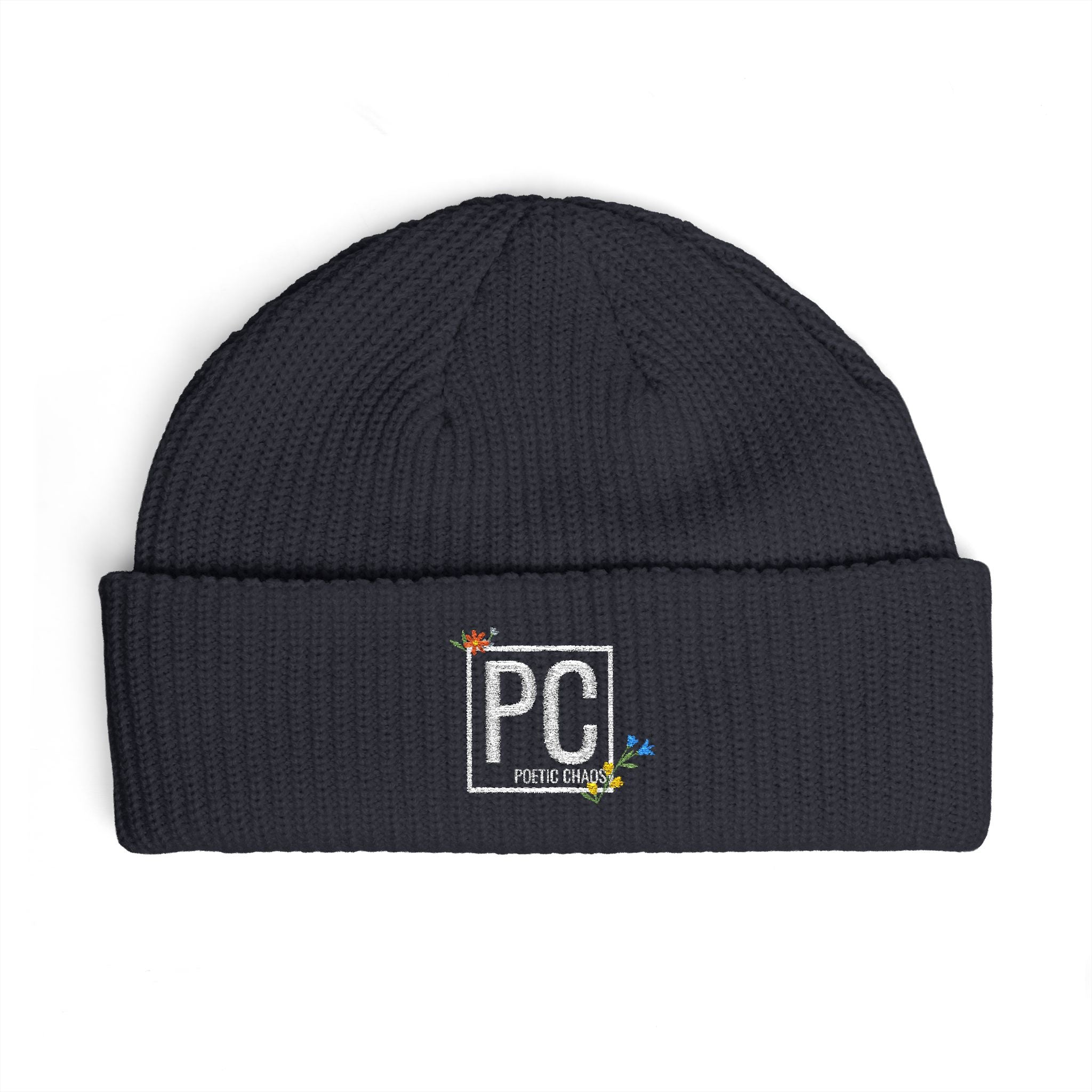 Poetic Chaos pc white floral logo