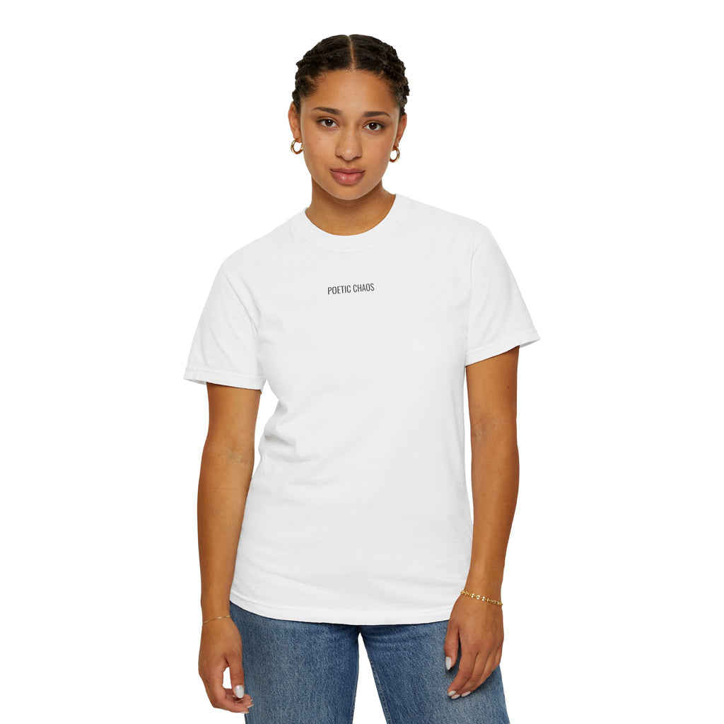 Poetic Chaos T-Shirt — Minimal Text Graphic Tee ("Poetic Chaos")