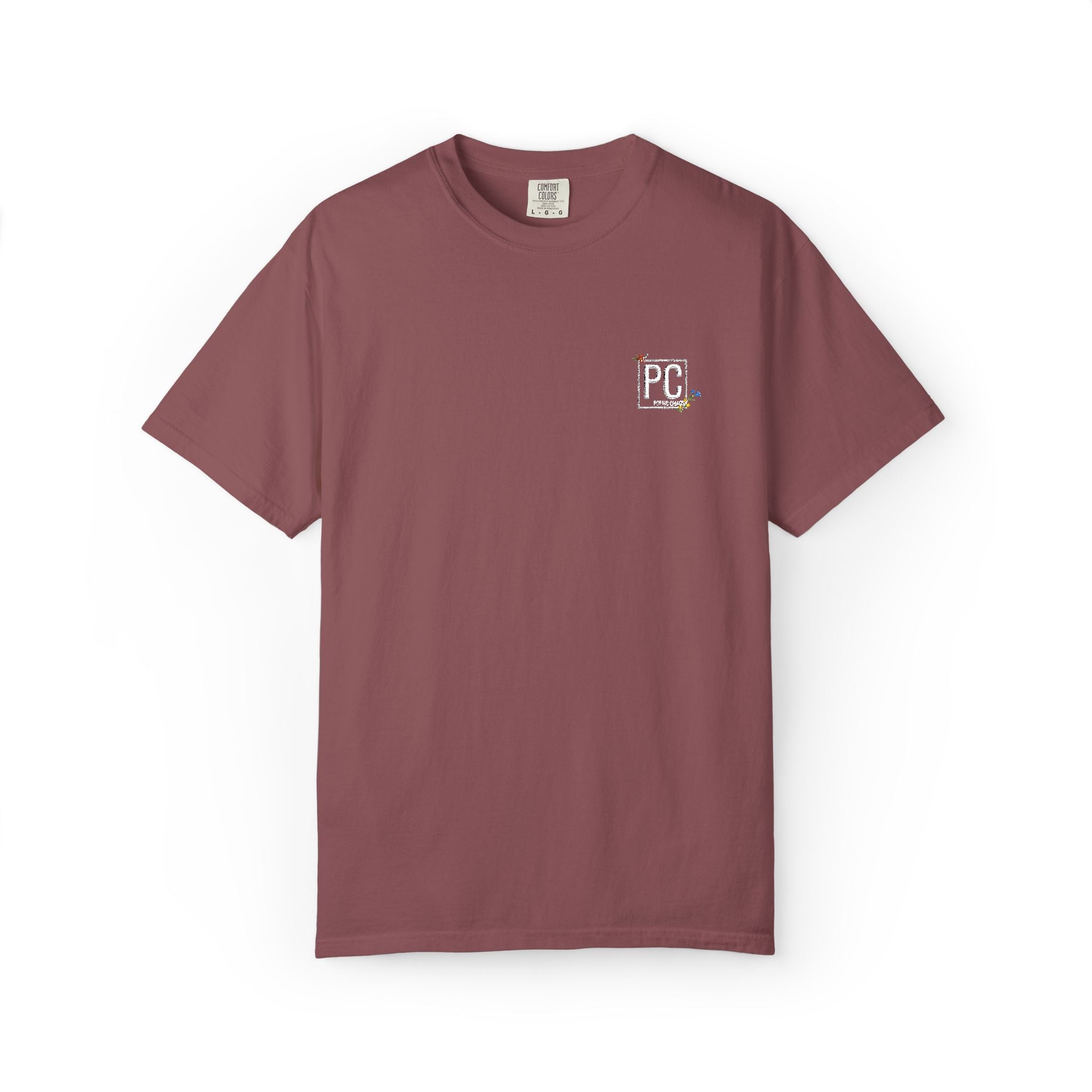 Poetic Chaos embroided white floral logo