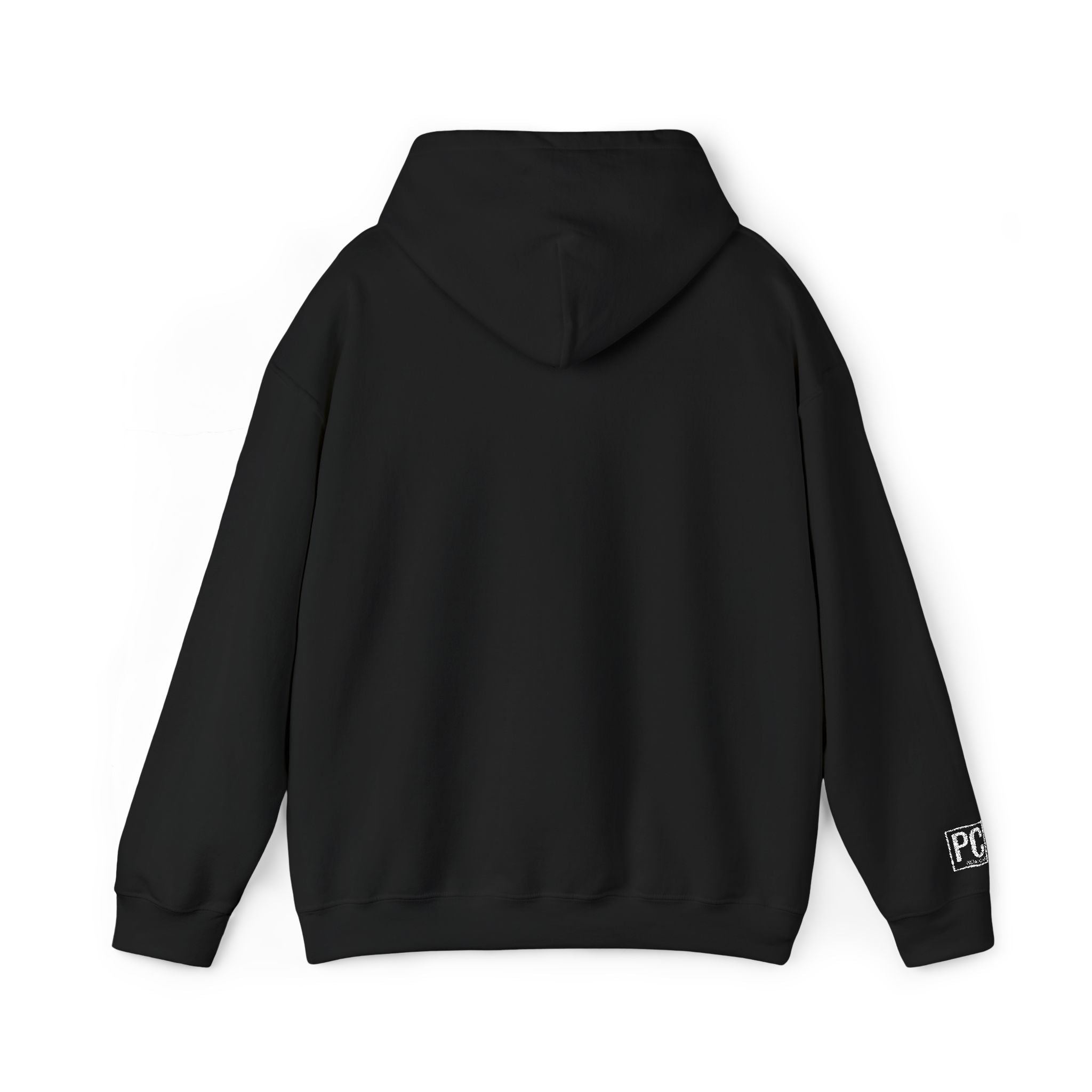 Poetic Chaos embroided white logo hoodie